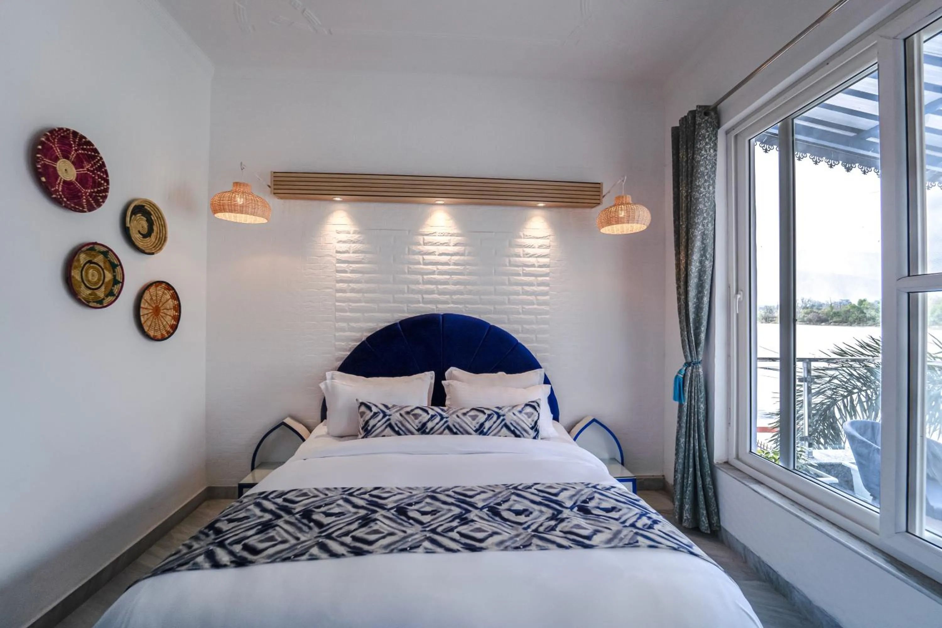 Bed in The Neeraj Ganga Cottages