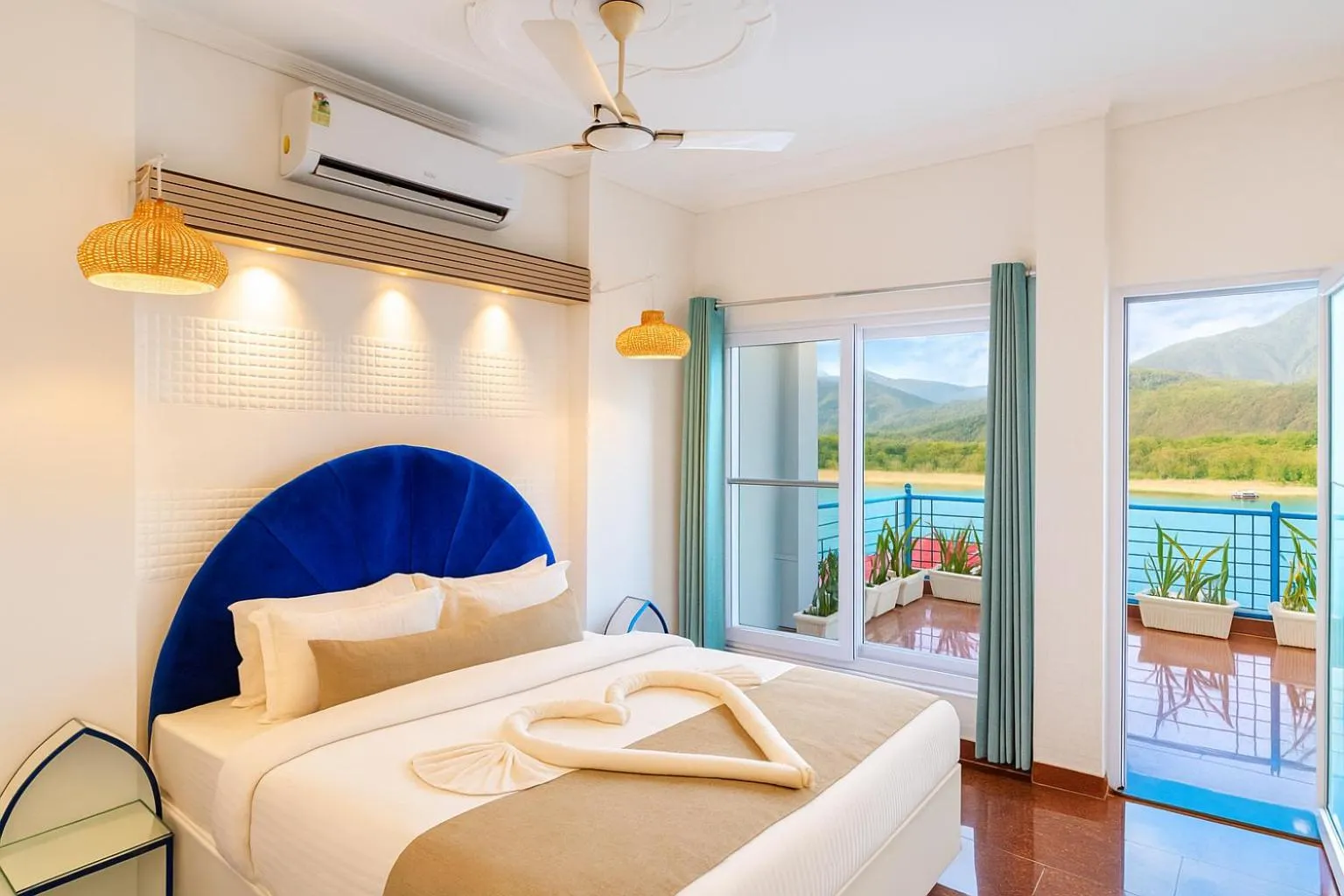 View (from property/room), Bed in The Neeraj Ganga Cottages