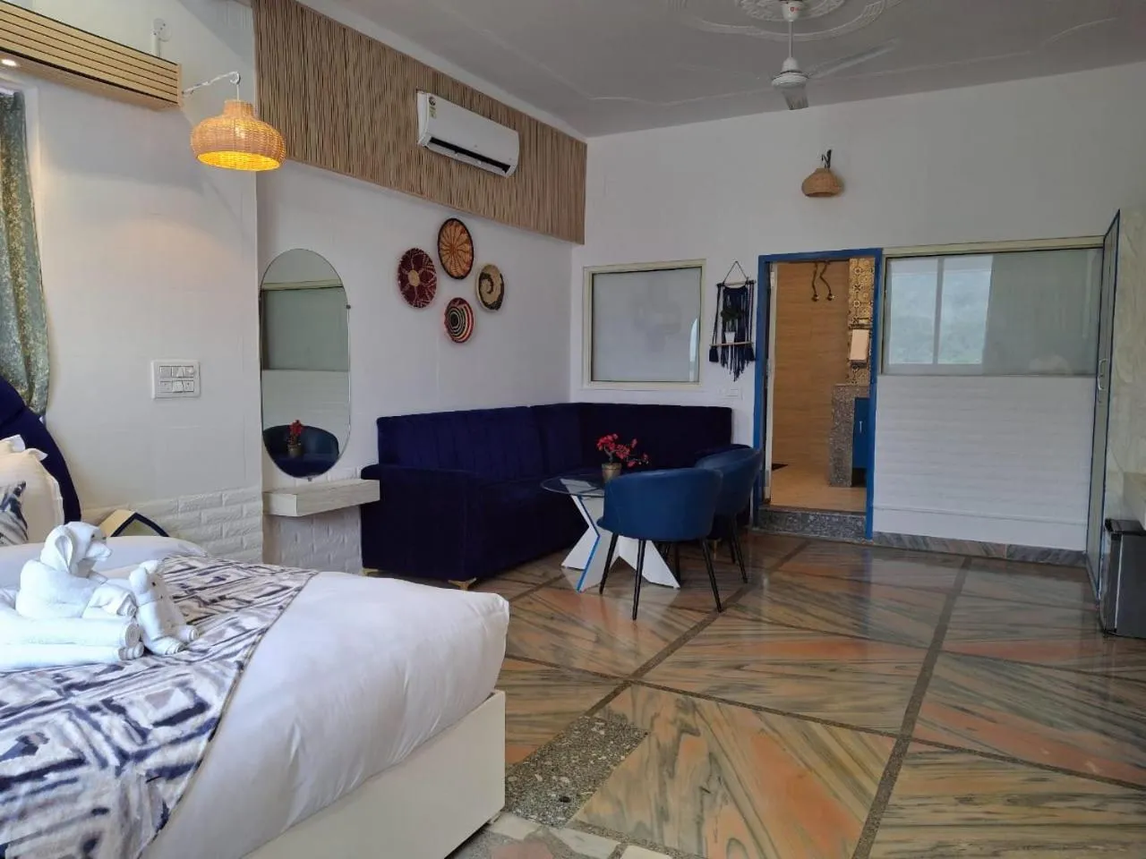 Seating area in The Neeraj Ganga Cottages