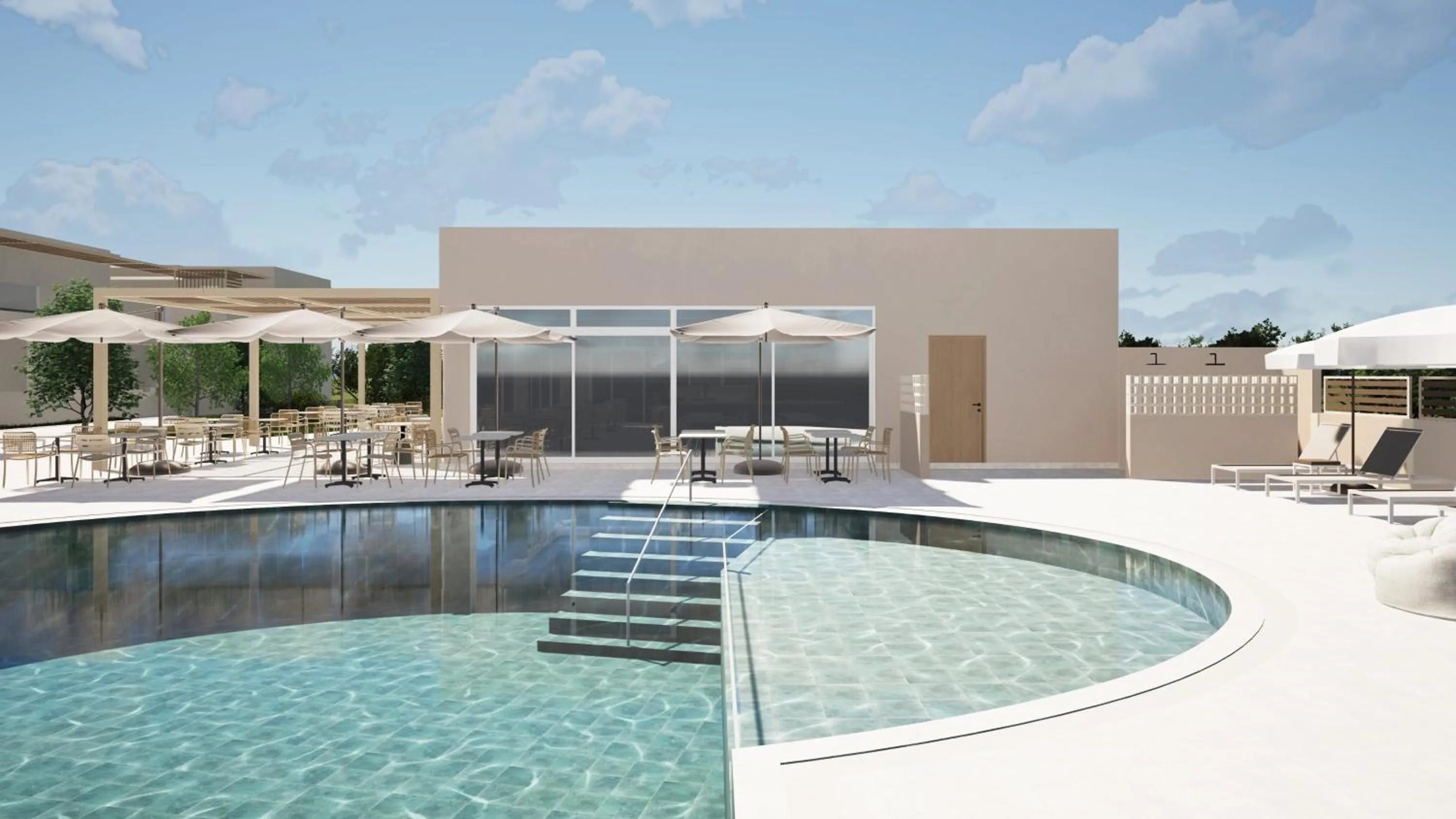 Swimming pool in Kalloudis Hotel Apartments