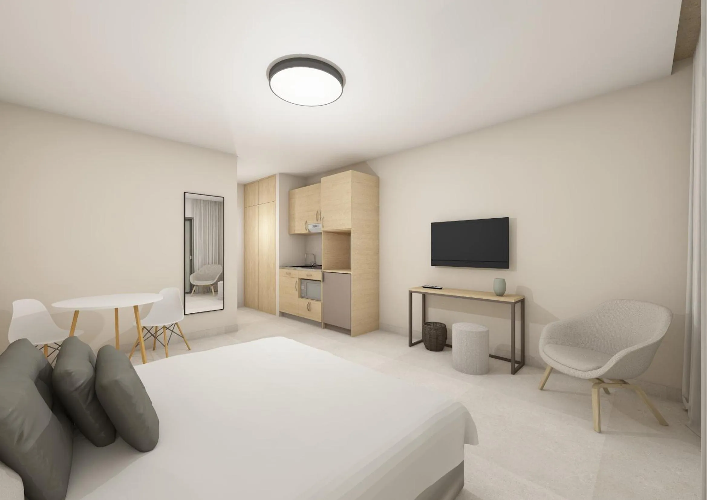 Bed in Kalloudis Hotel Apartments