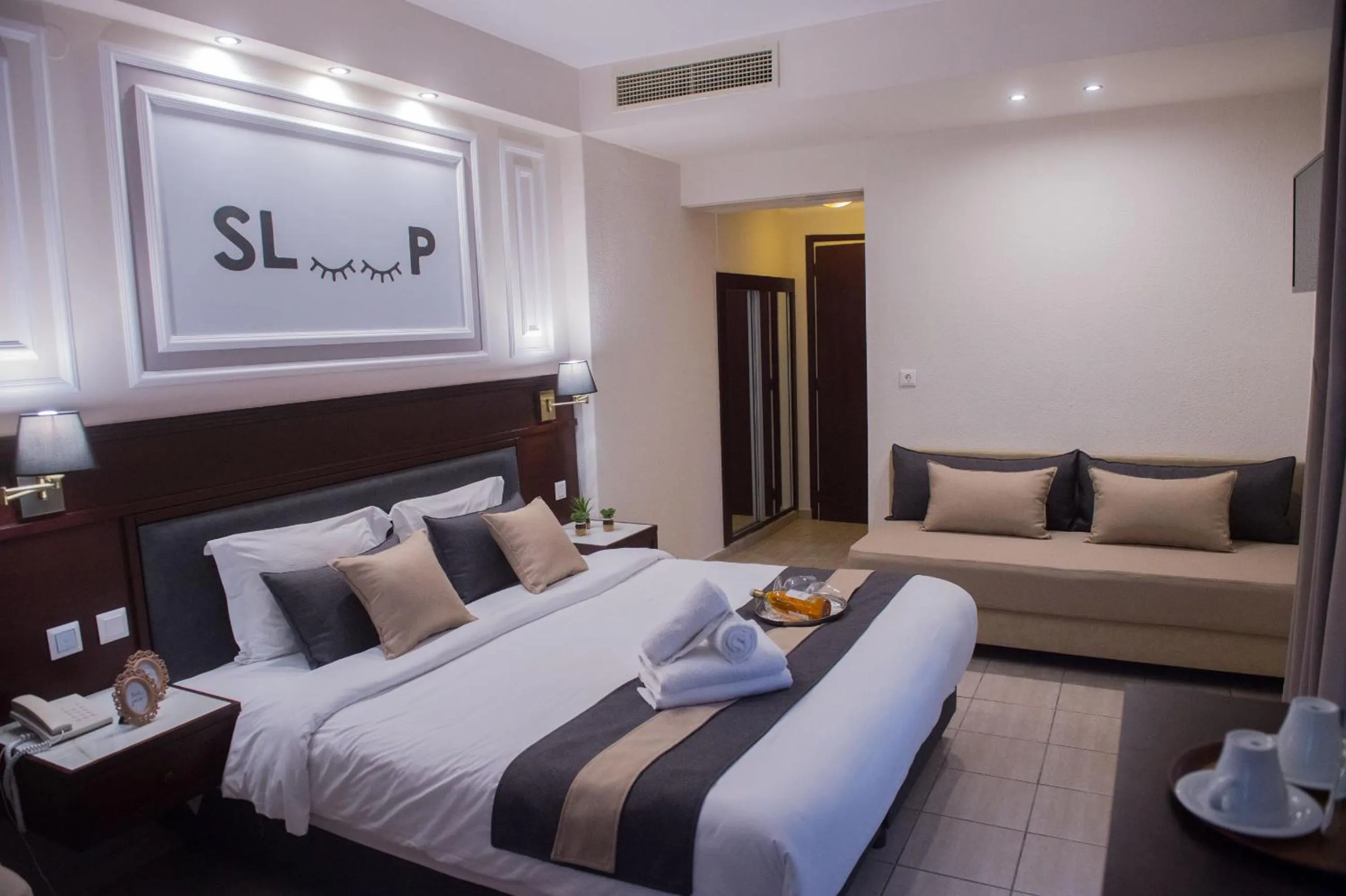 Bed in Sokratis Hotel