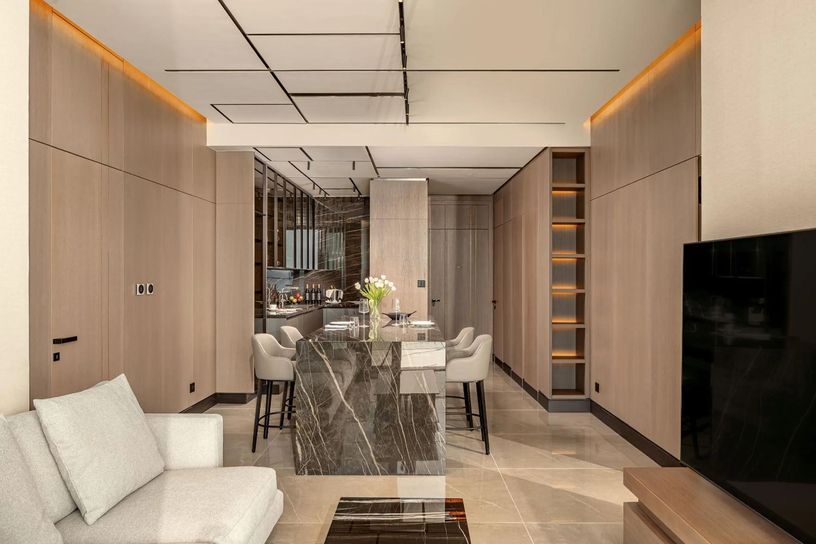 Living room in Amathus Residences