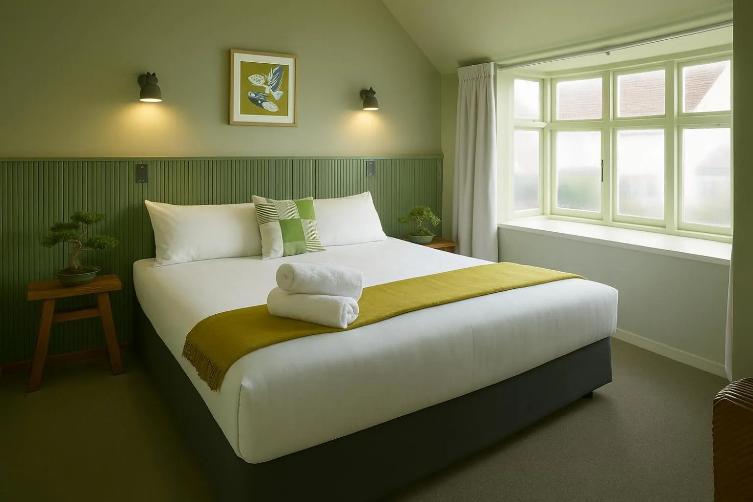 Bed in The Elmwood Motel