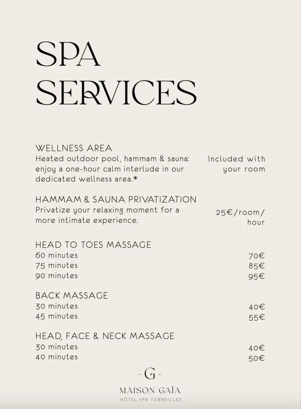 Massage in La Maison Gaïa Hôtel & Spa