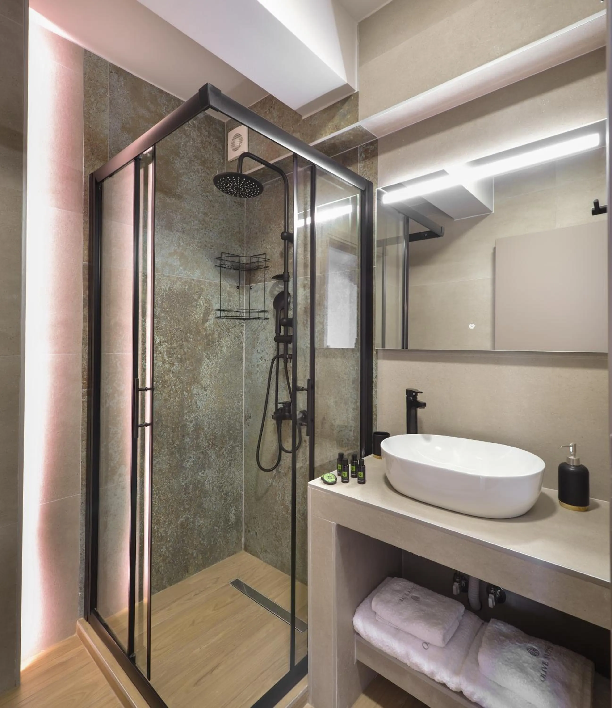 Shower in Olive All-Seasons Suites, Panel Hospitality Homes & Villas