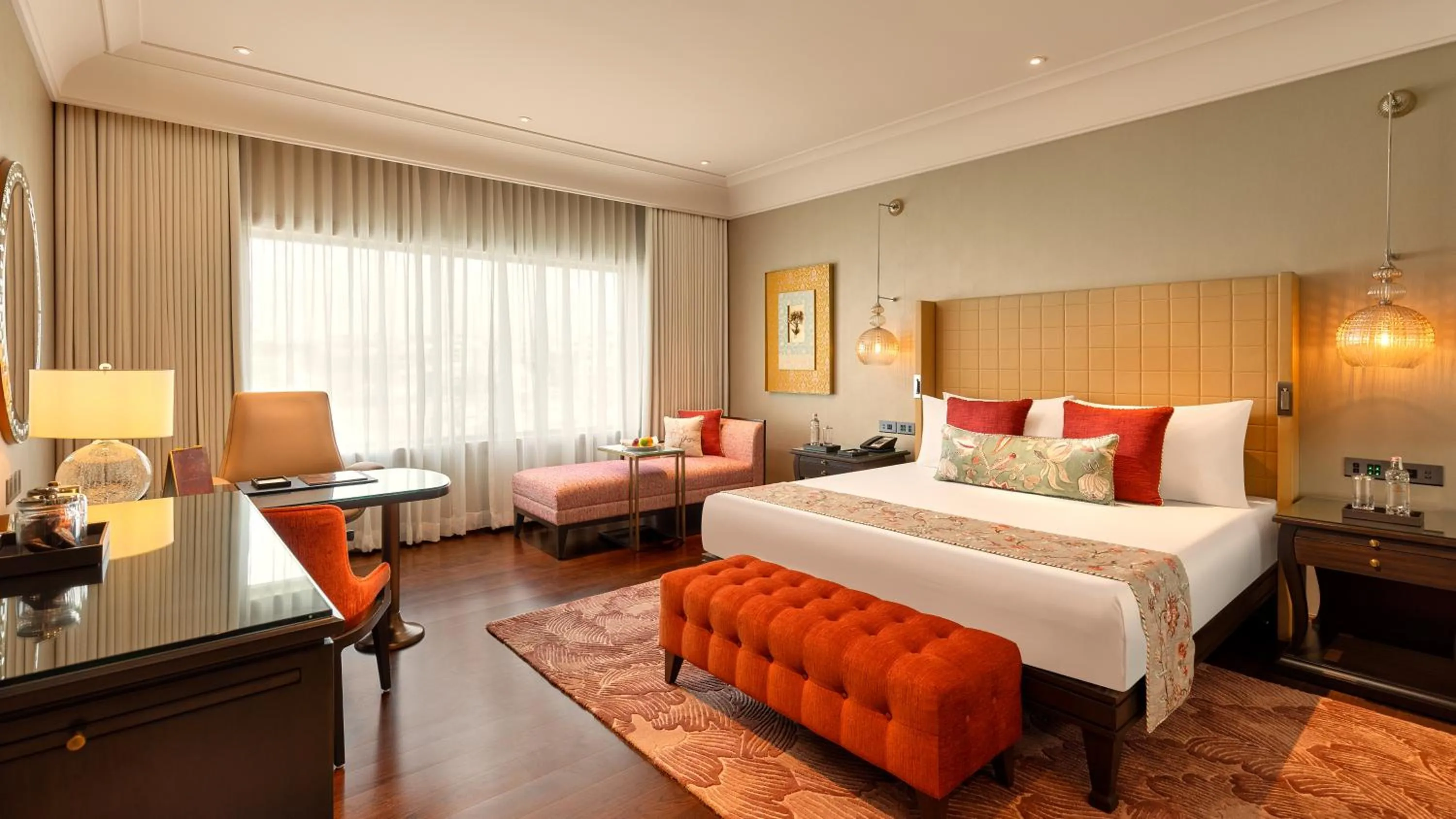 Bedroom, Bed in The Leela Hyderabad Banjara Hills