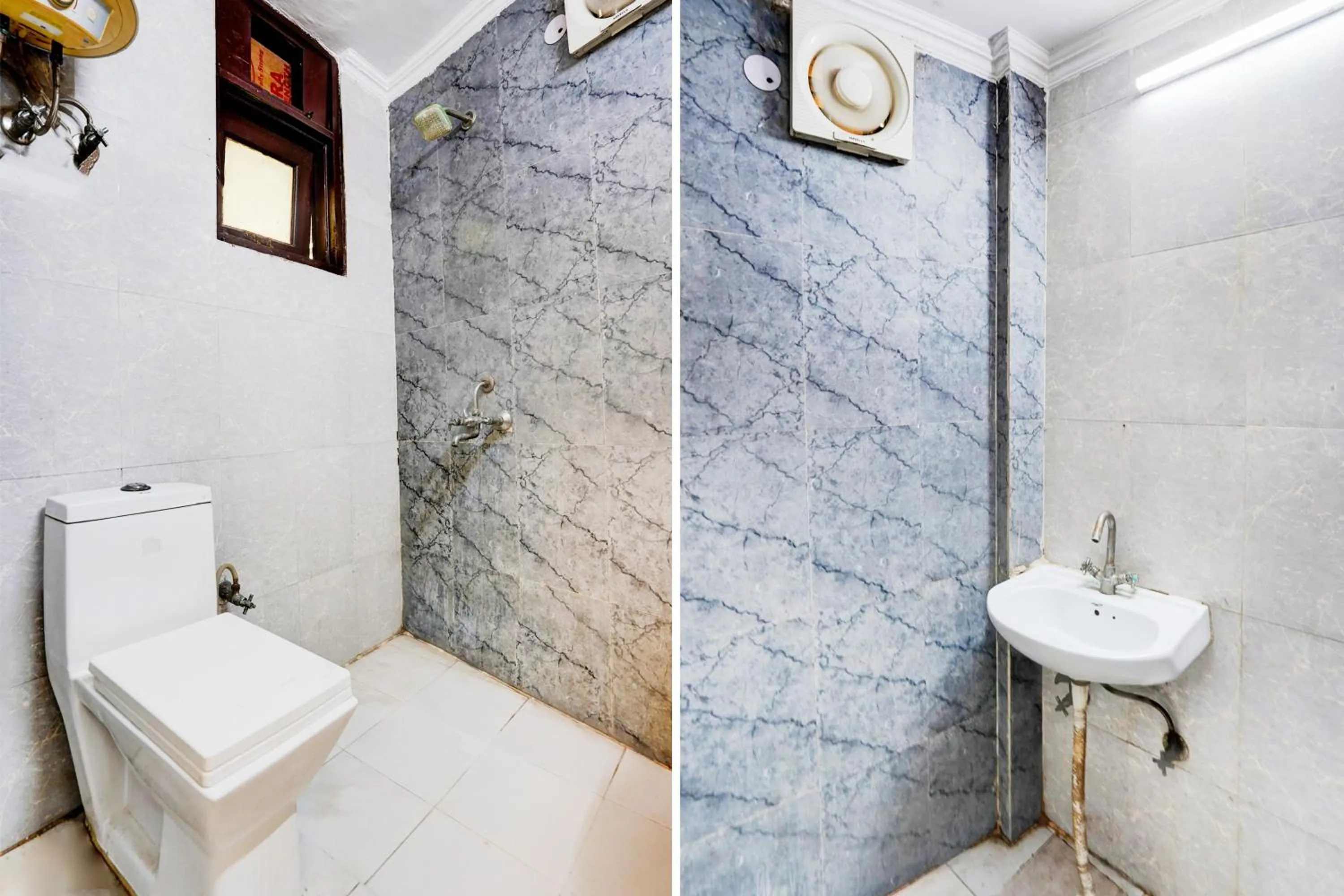 Bathroom in Hotel O Silver Key KD plaza Near Saket Metro station