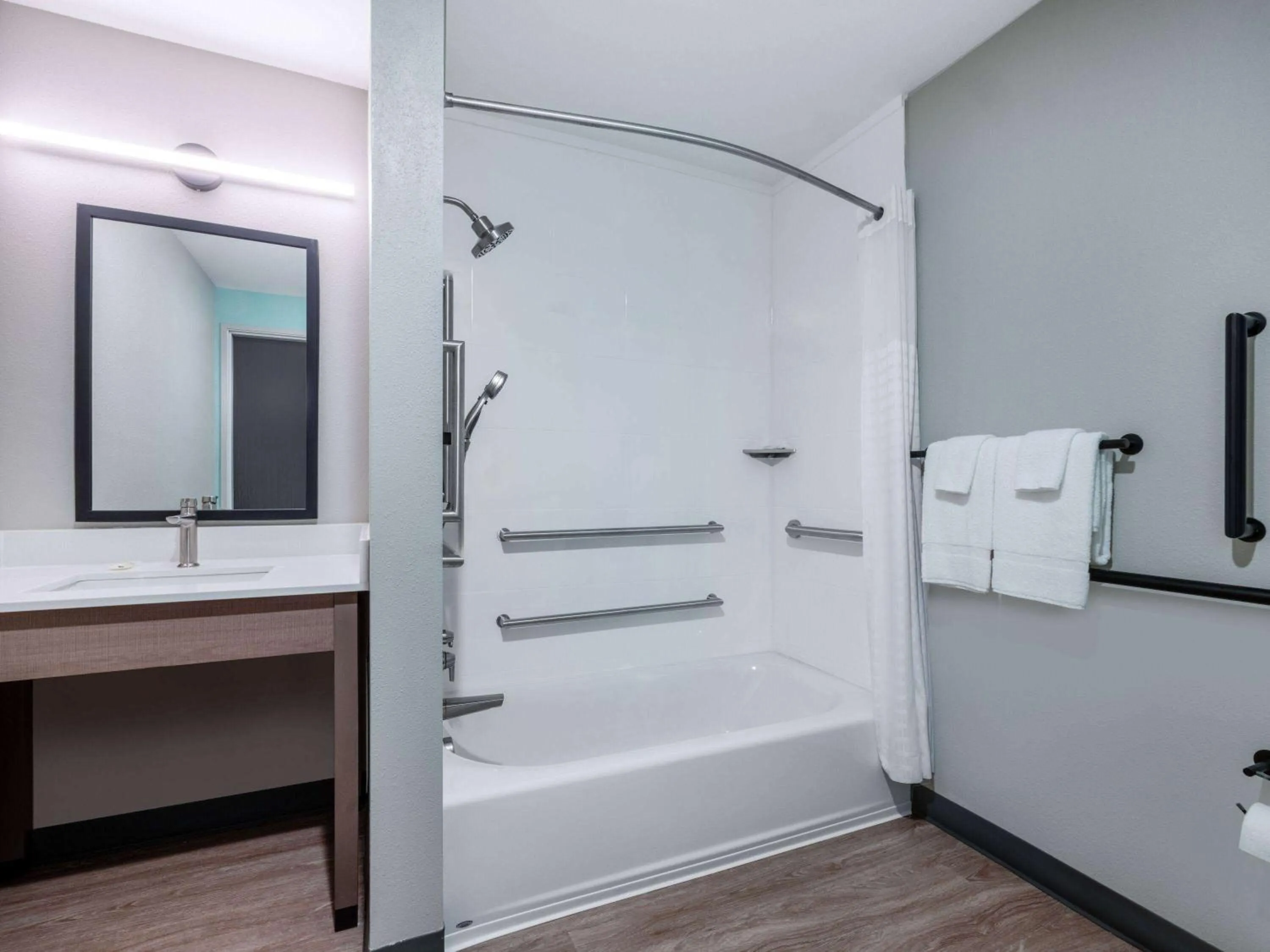 Bathroom in ECHO Suites Extended Stay by Wyndham Spartanburg