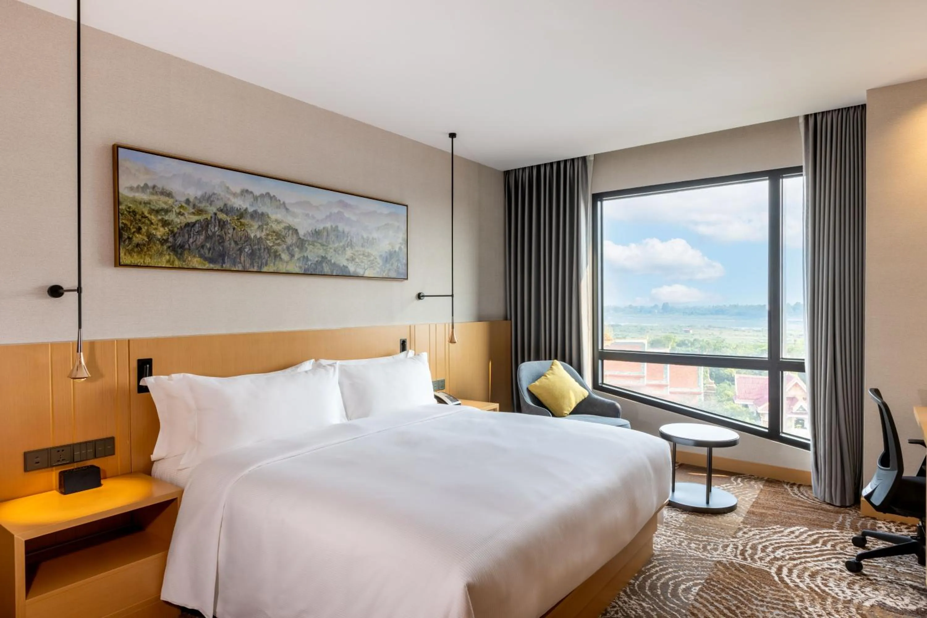 Bed in DoubleTree by Hilton Vientiane