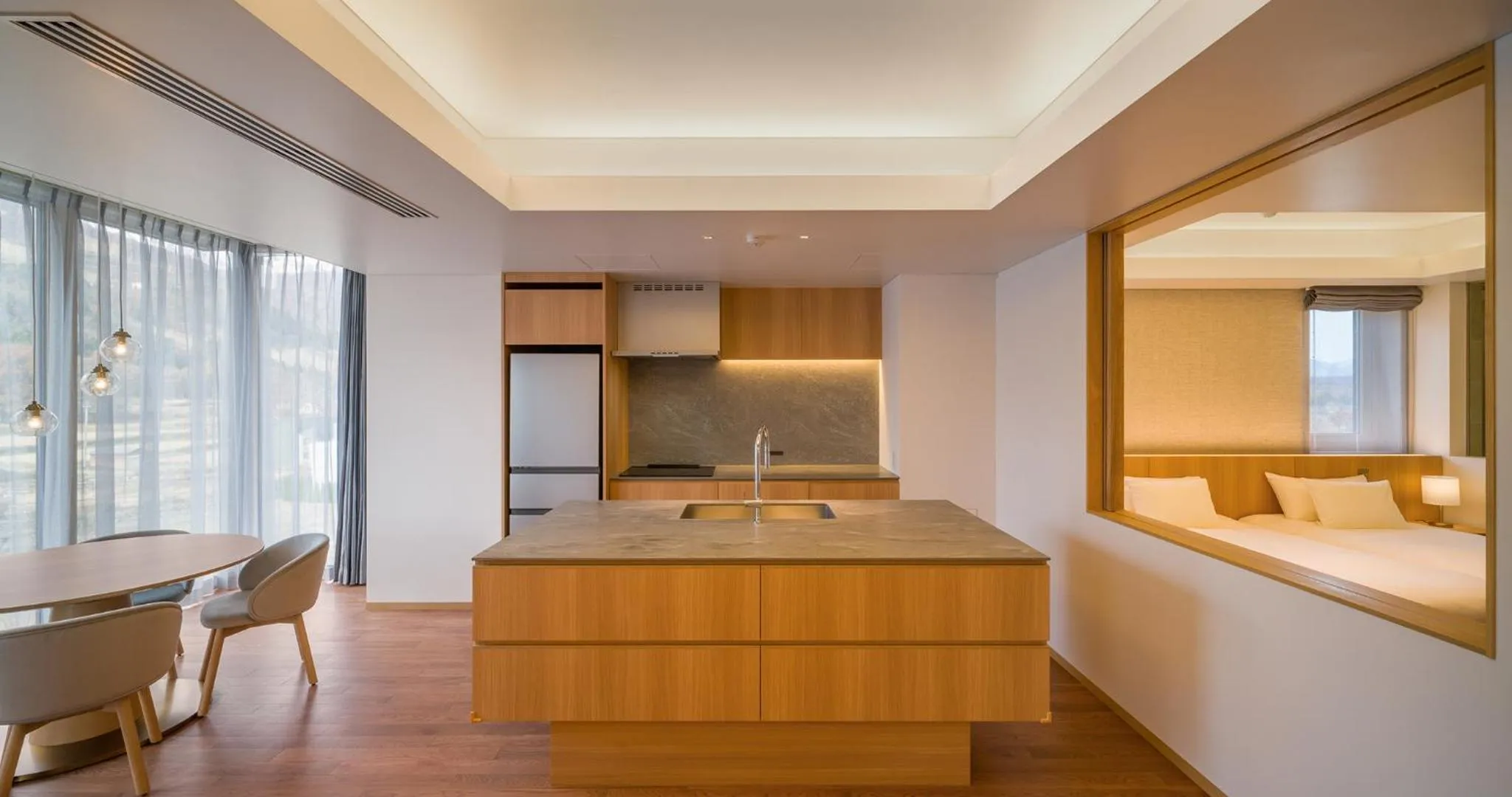 kitchen in HOTEL LA VIGNE HAKUBA by Onko Chishin