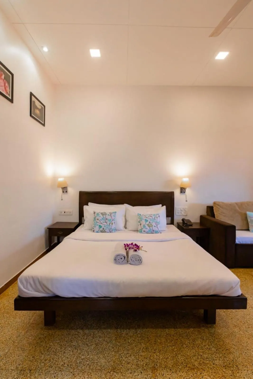 Bedroom, Bed in Radha Cottage Resort