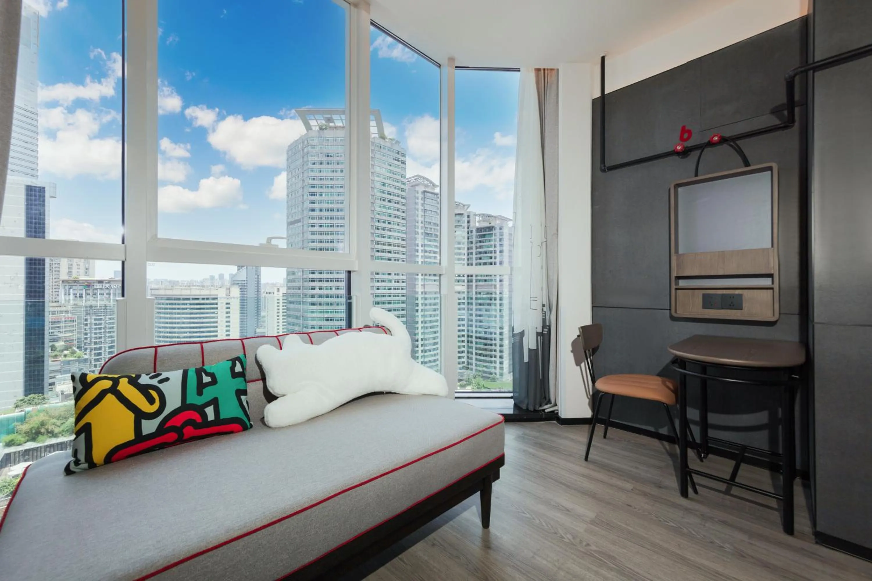 View (from property/room), Bed in Moxy Chongqing