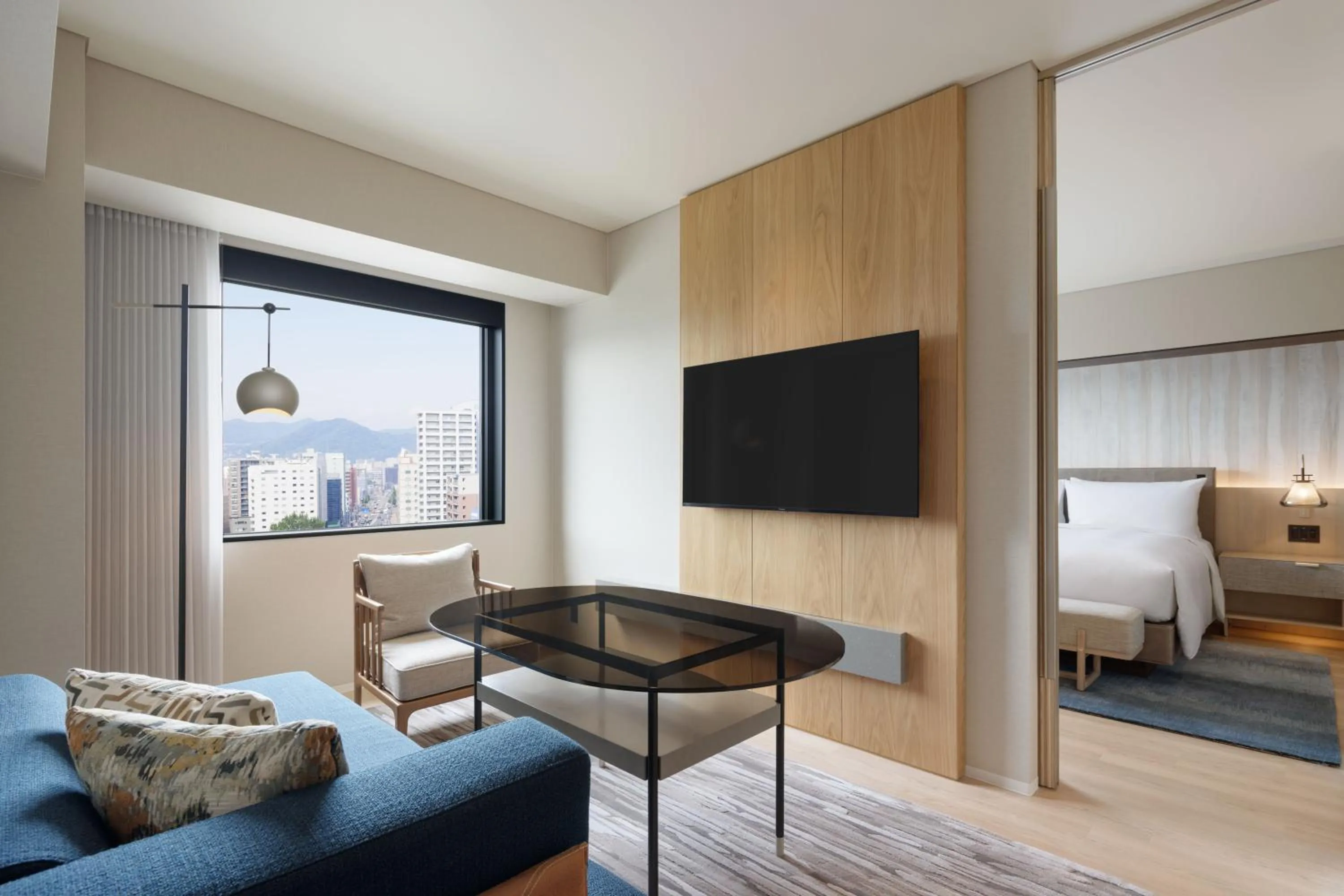 Living room, Bed in Courtyard by Marriott Sapporo