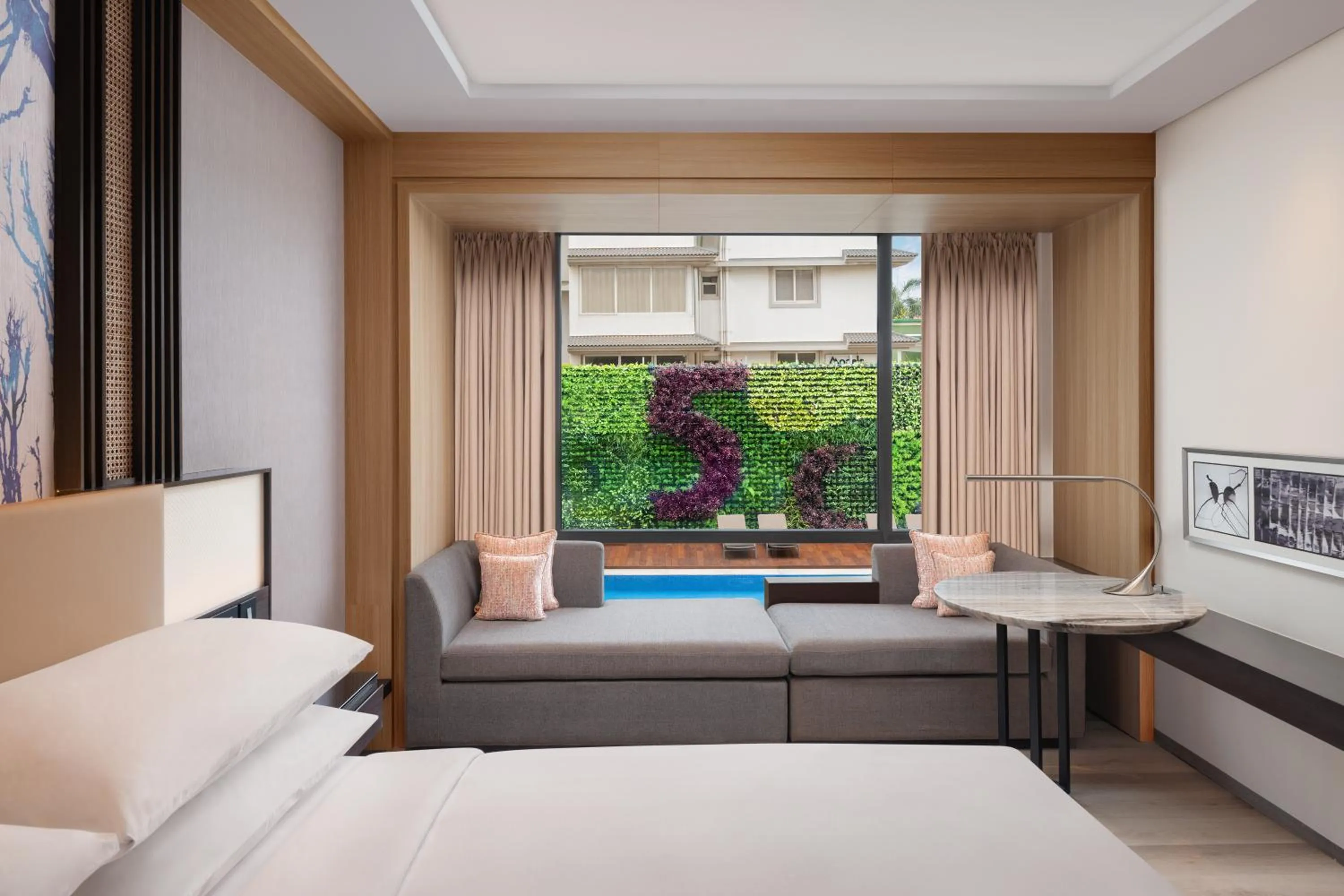 Pool view, Bed in Courtyard by Marriott Goa Colva