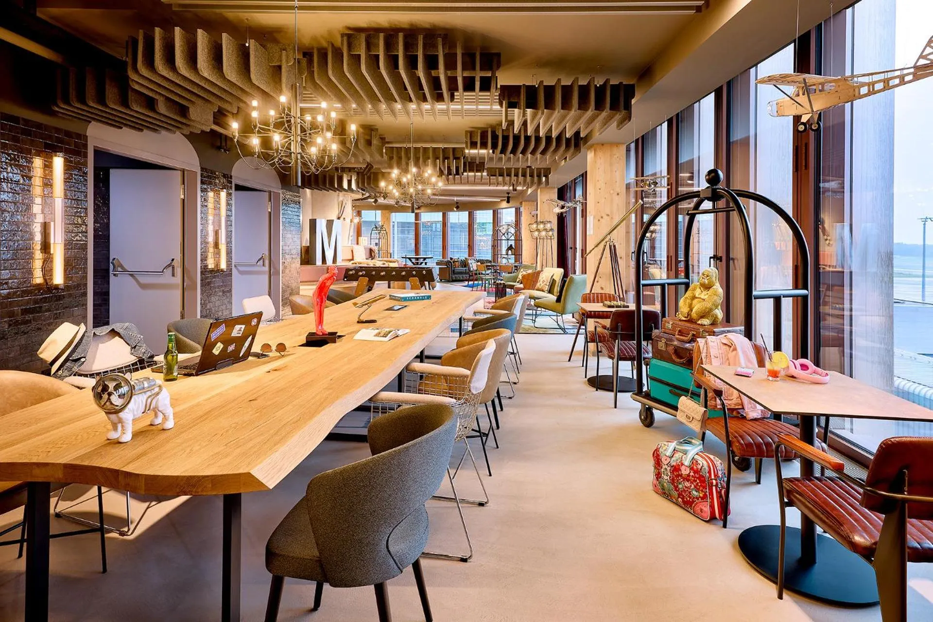 Seating area in Moxy Luxembourg Airport