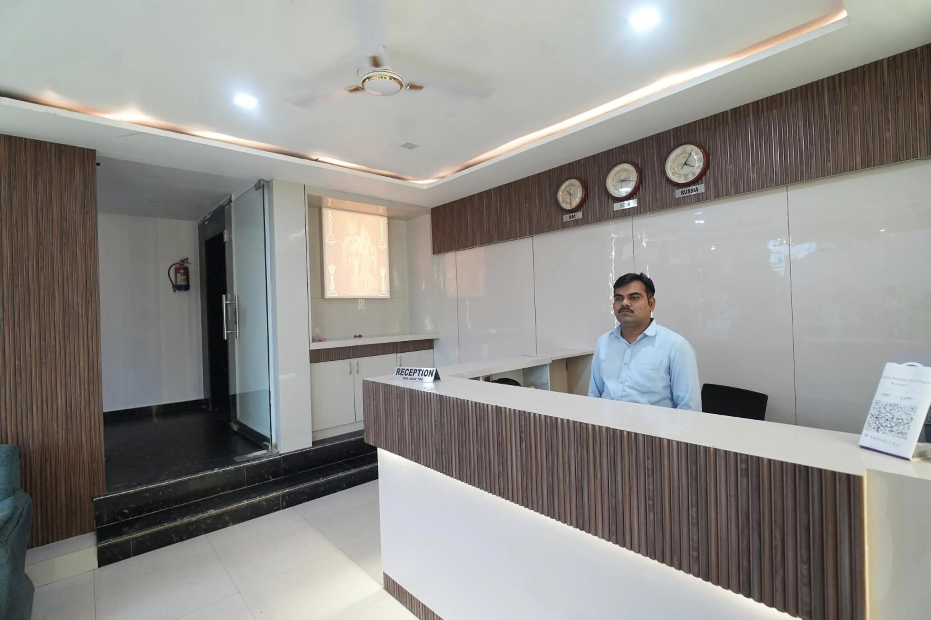 Lobby or reception in Hotel Hari Kripa Dham Near Prem Mandir By HRG