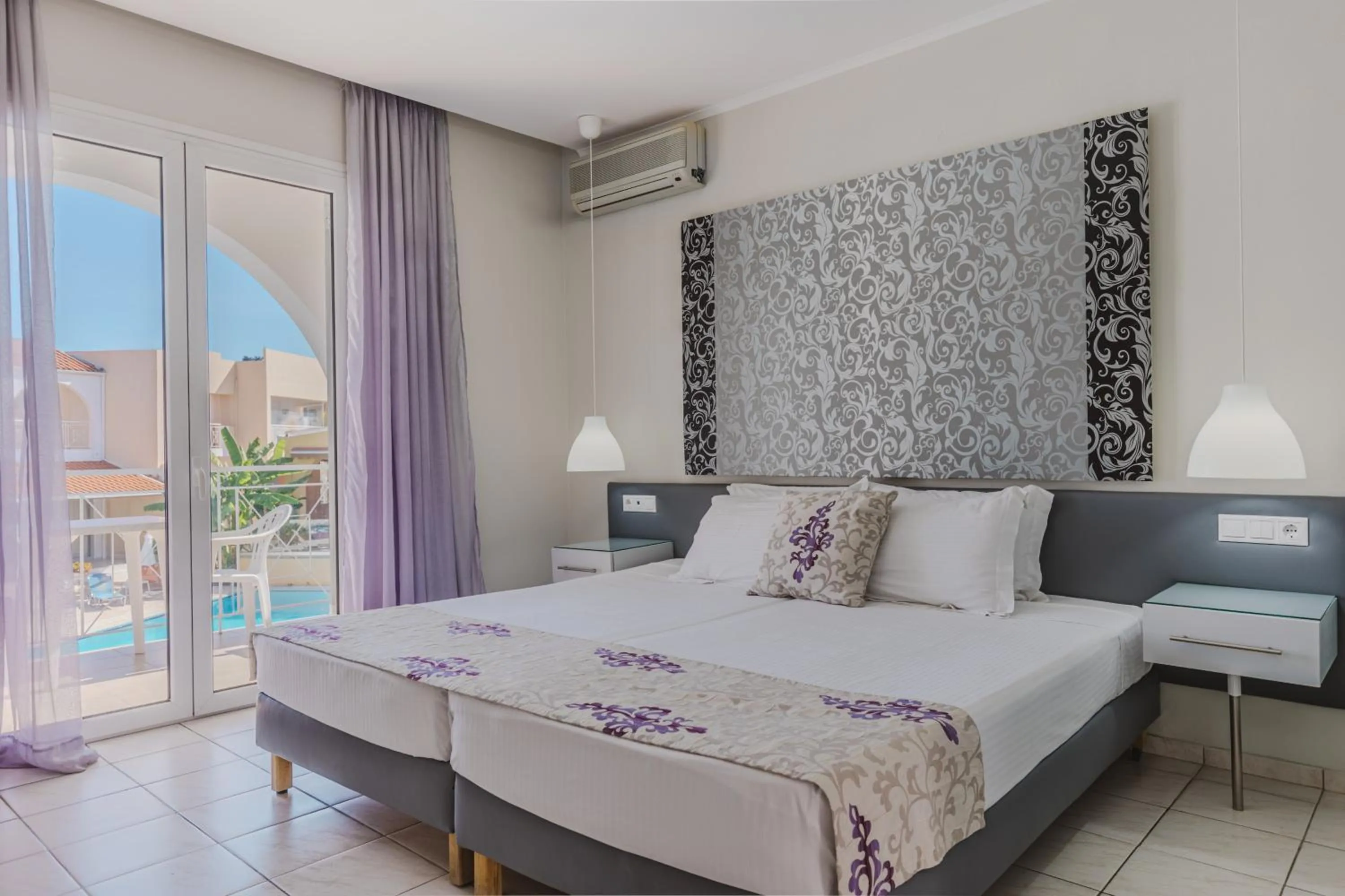 View (from property/room), Bed in Sunrise Zante - Adults Only Hotel
