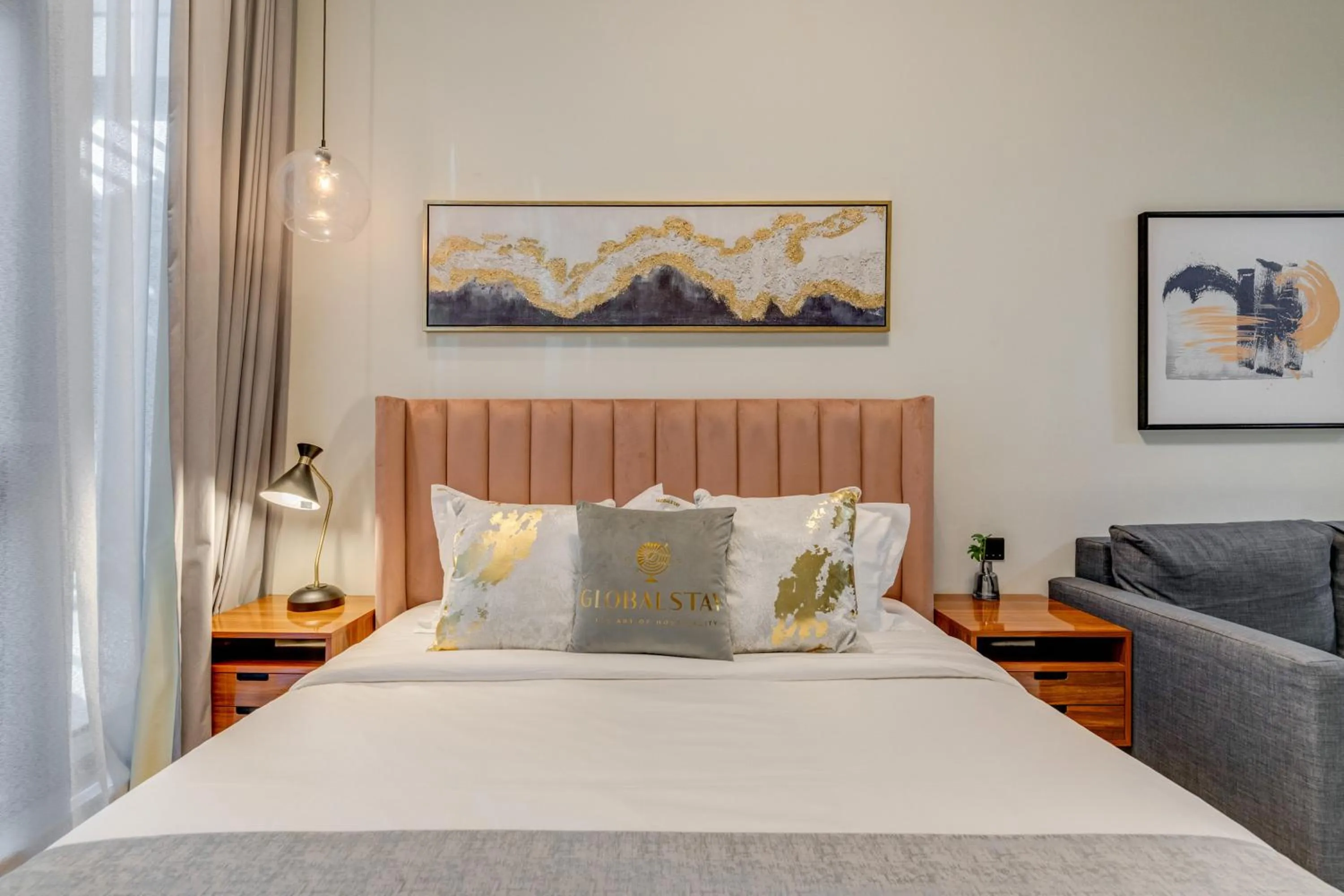 Bed in GLOBALSTAY J One Tower Apartments at Pearl of UAE