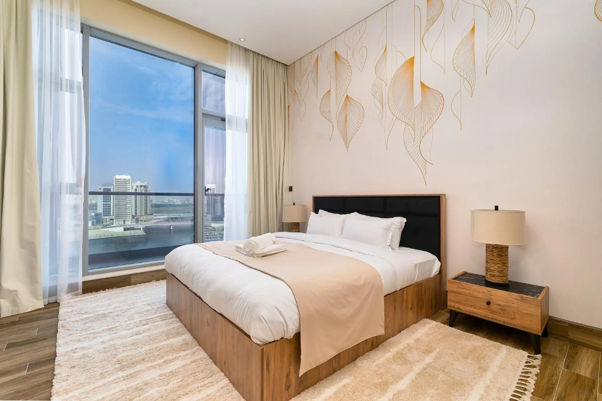Bed in GLOBALSTAY J One Tower Apartments at Pearl of UAE