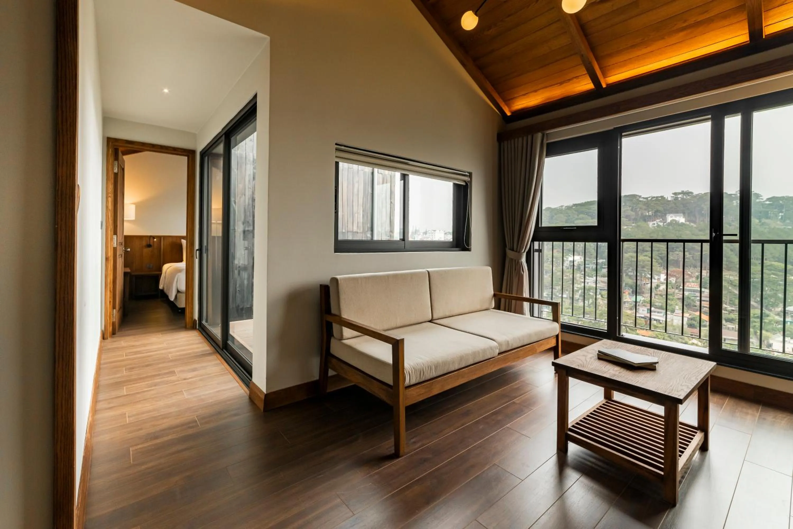 Natural landscape, Bed in HLS Dalat Lodge