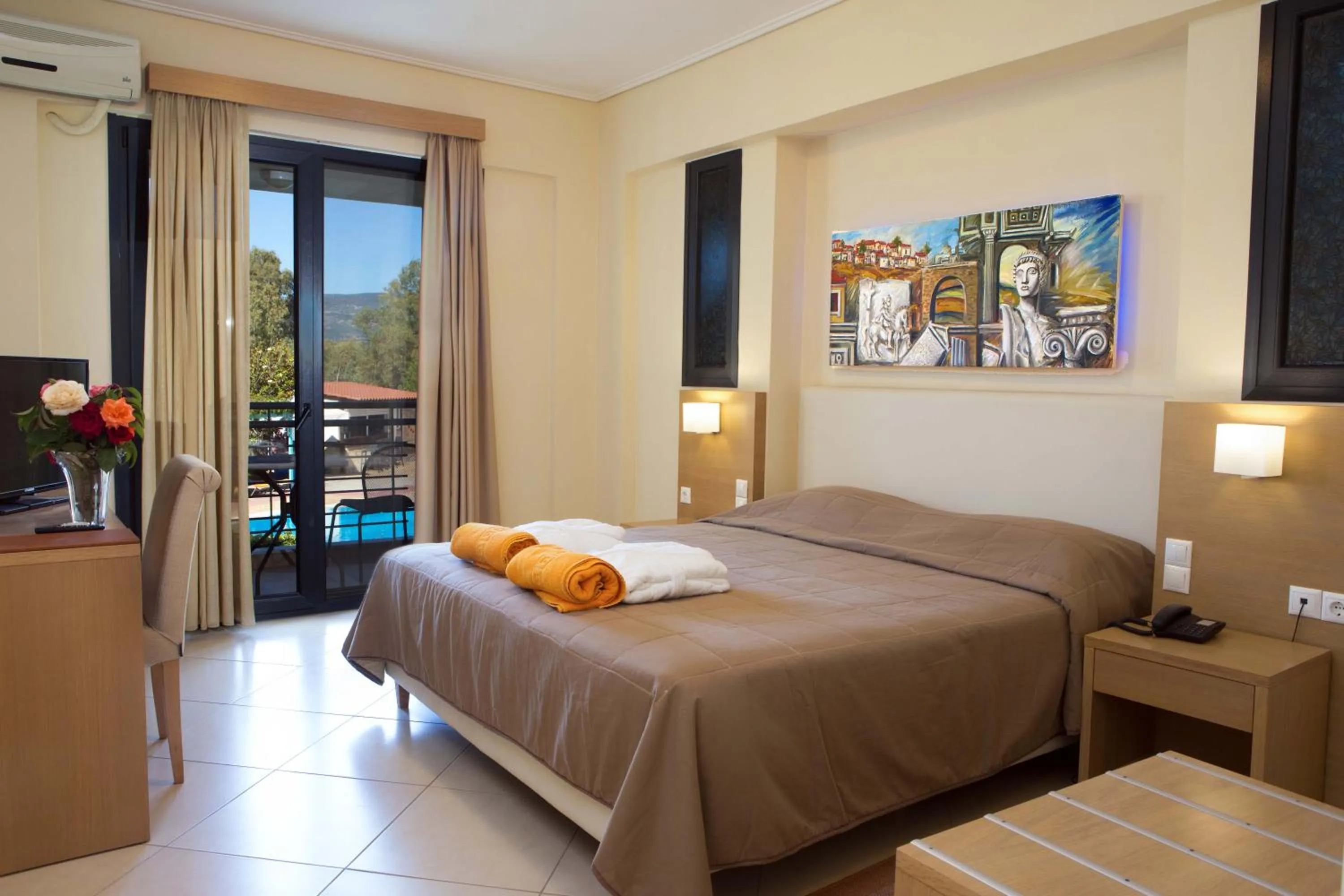 TV and multimedia, Bed in Aeolian Gaea Hotel