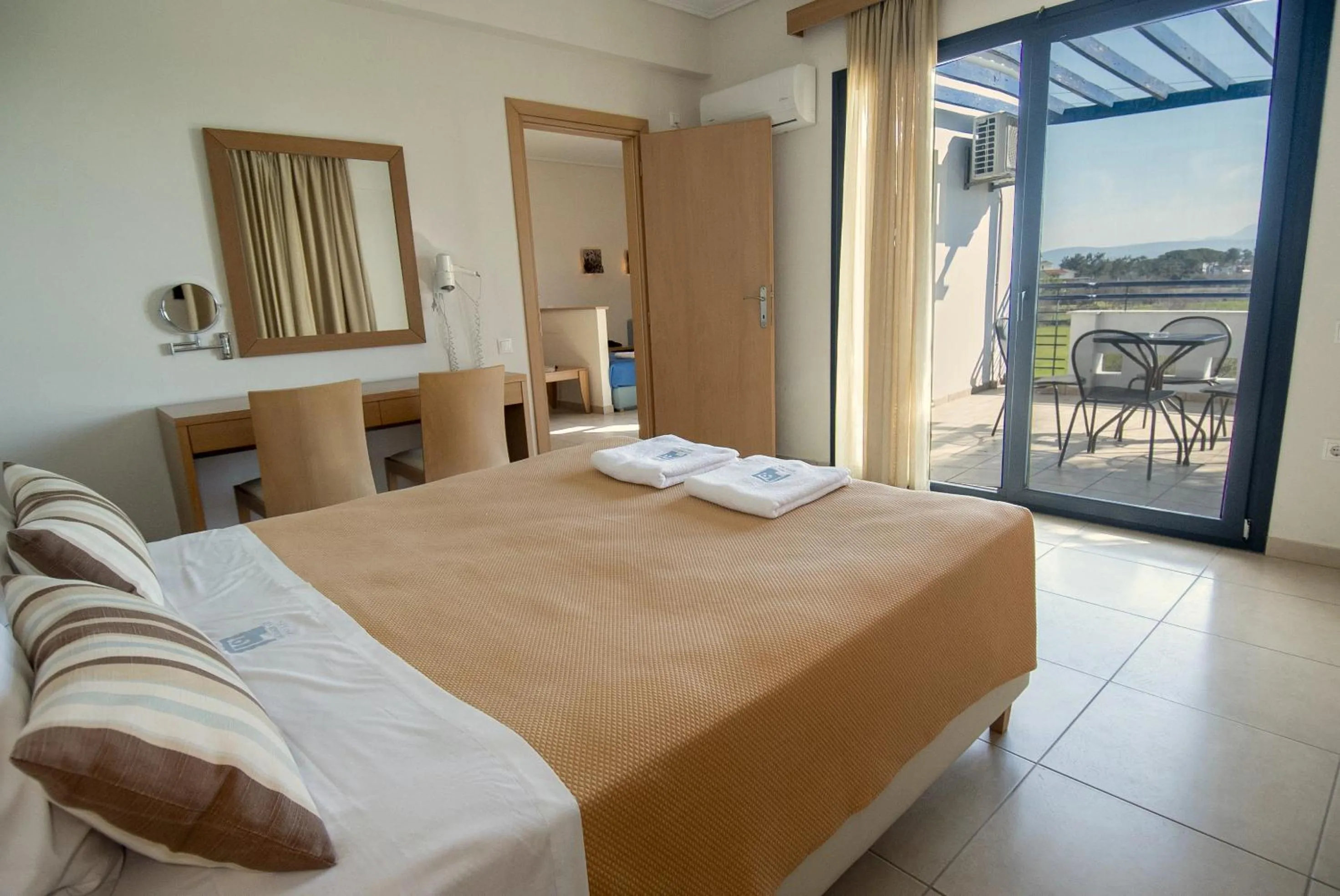 Bed in Aeolian Gaea Hotel