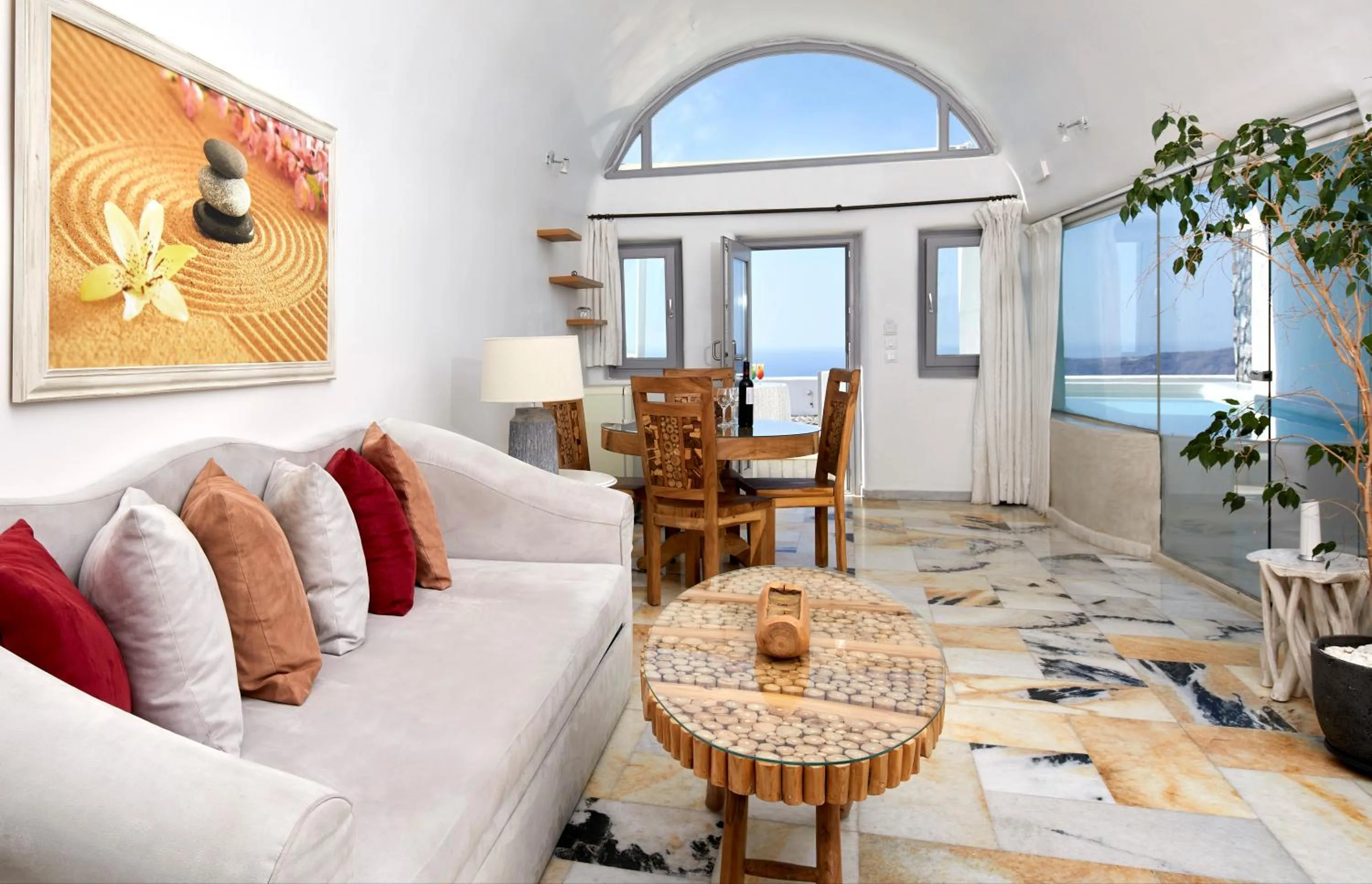 Living room in Iliovasilema Suites