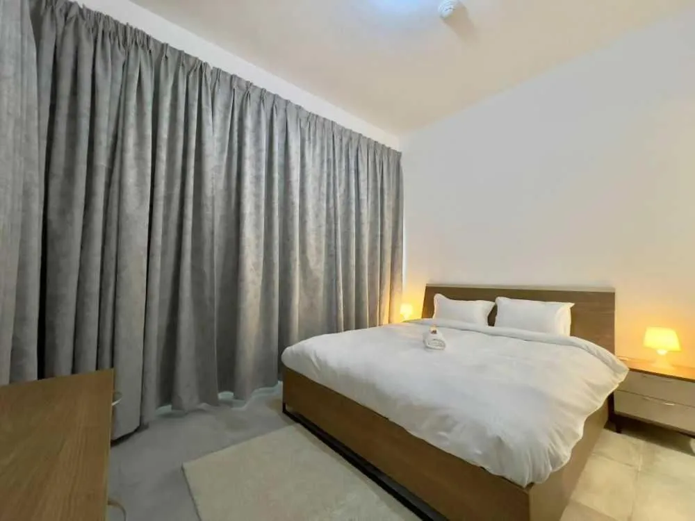 Bedroom, Bed in City View Furnished Apartment in Palette Tower in Tourist Club Area