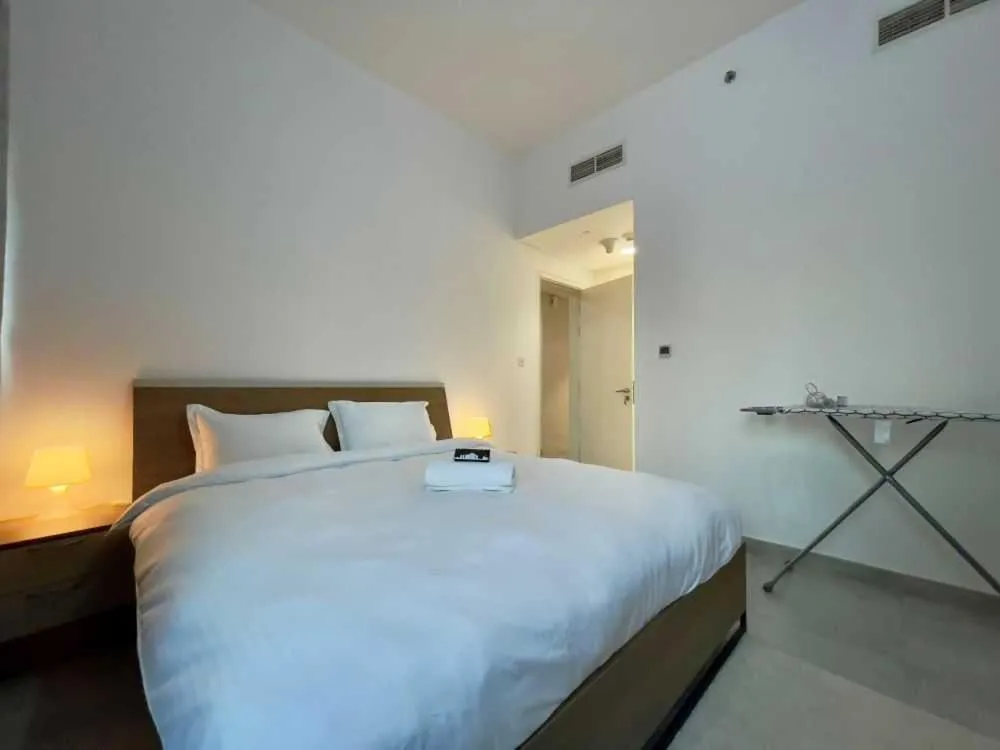 Bedroom, Bed in City View Furnished Apartment in Palette Tower in Tourist Club Area