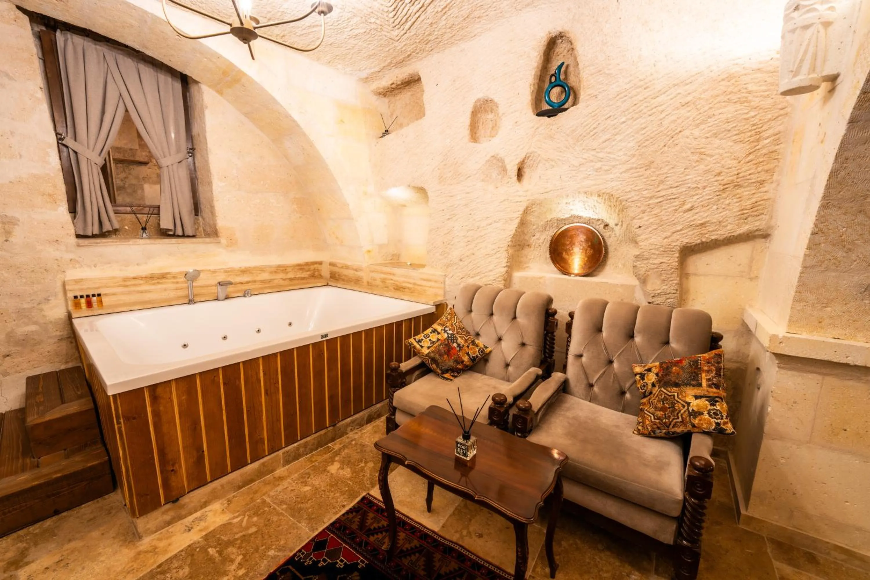 Bed in Library Cave House