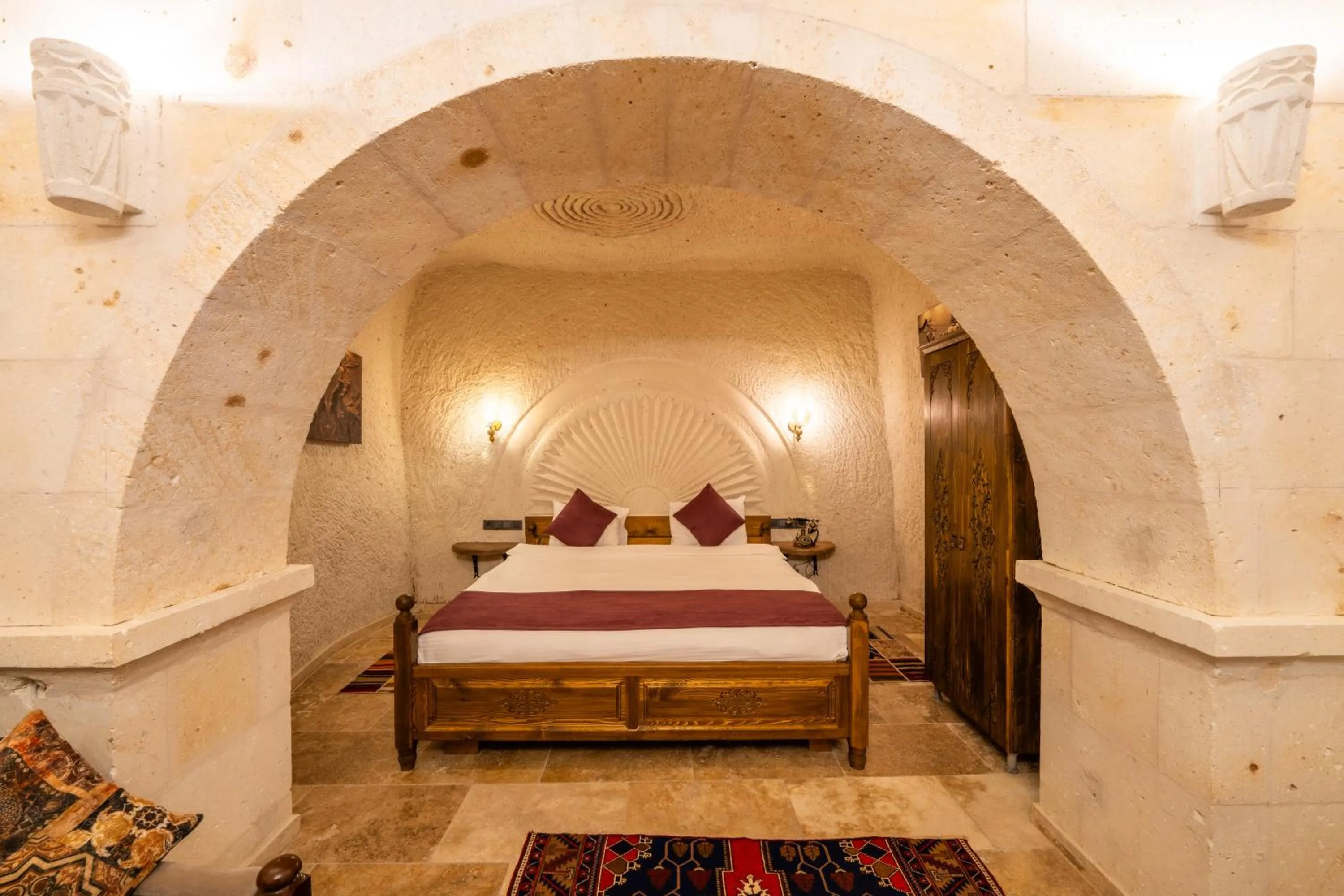 Bed in Library Cave House