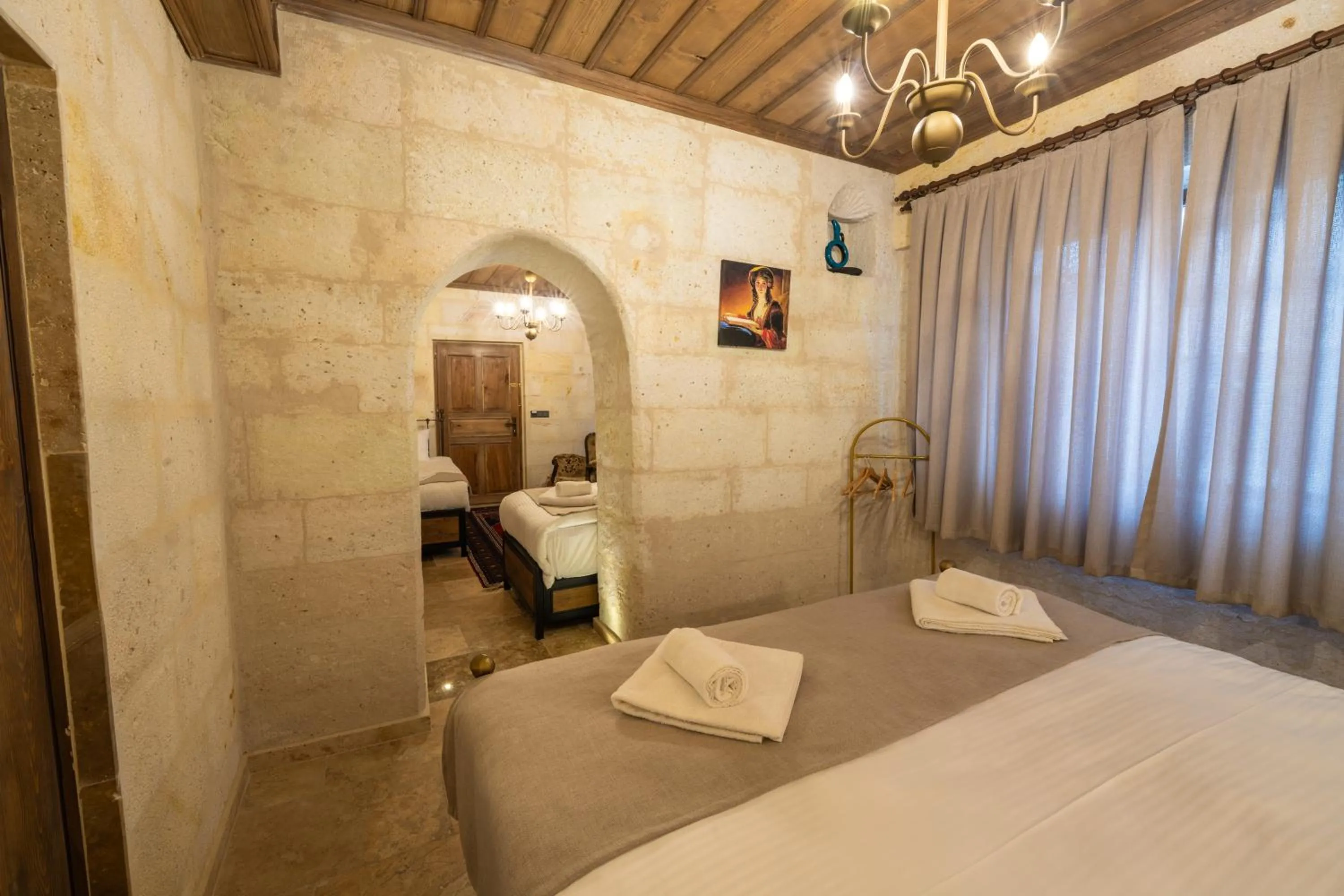 Bed in Library Cave House