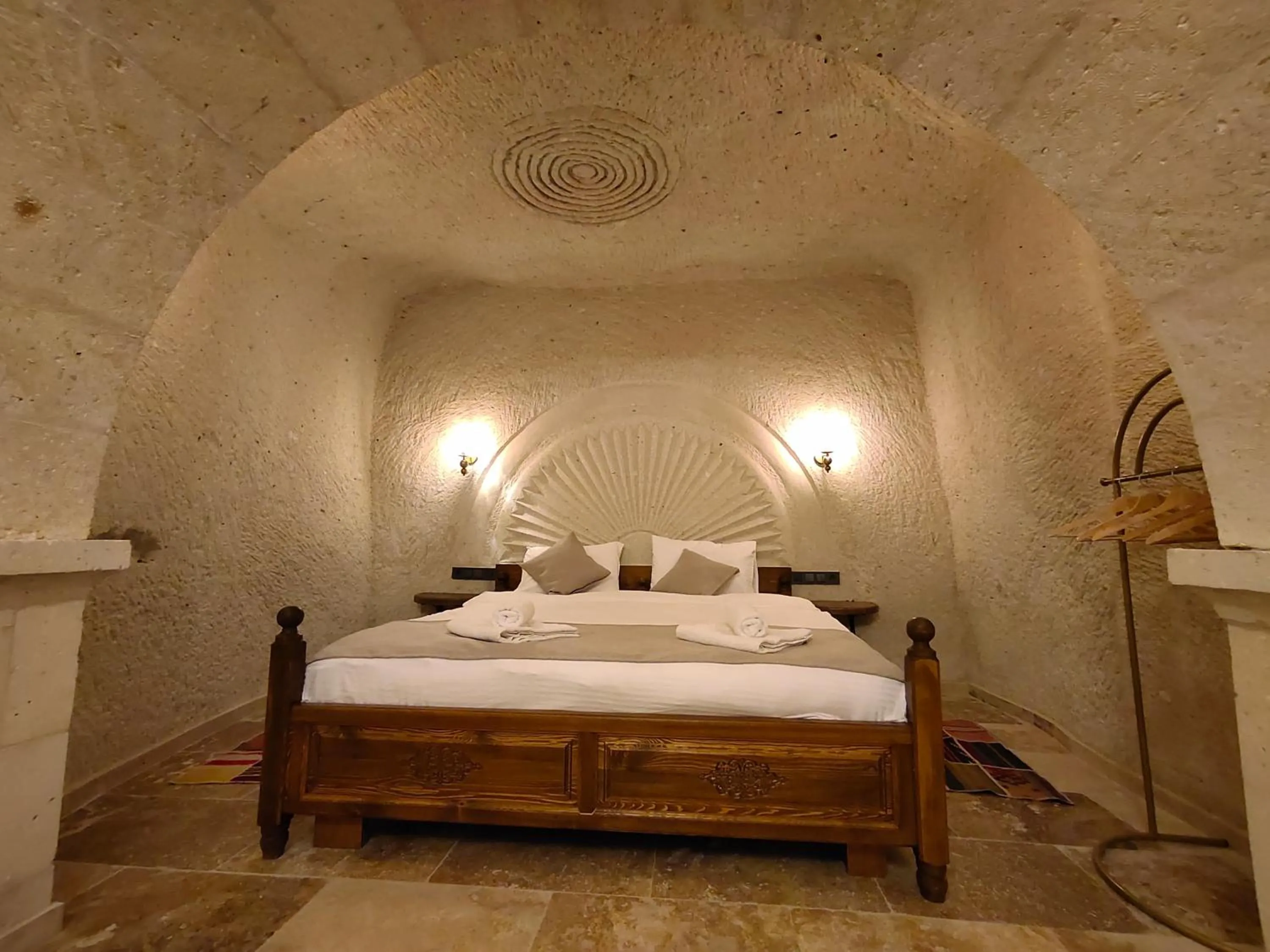 Bed in Library Cave House