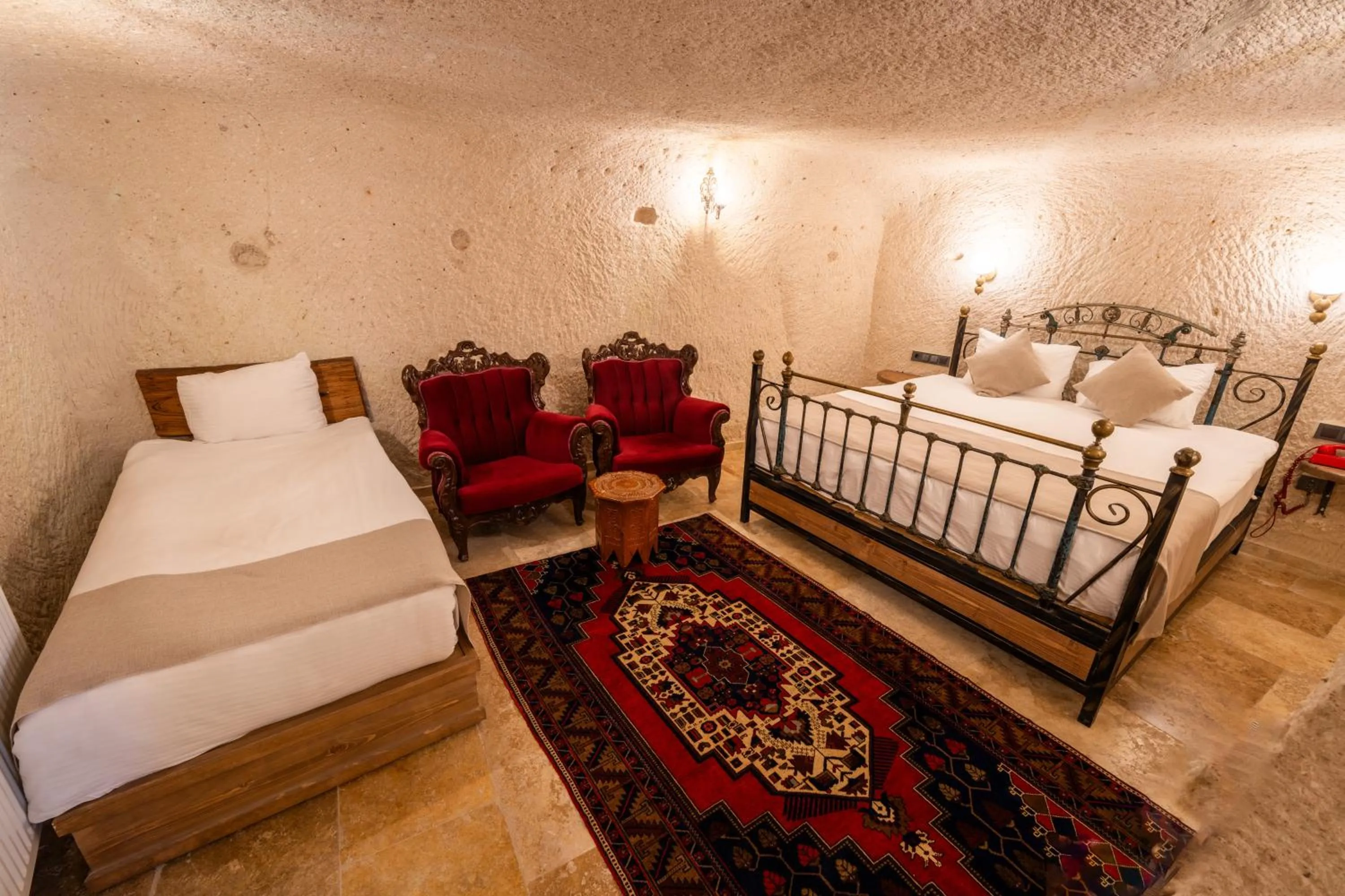 Bed in Library Cave House