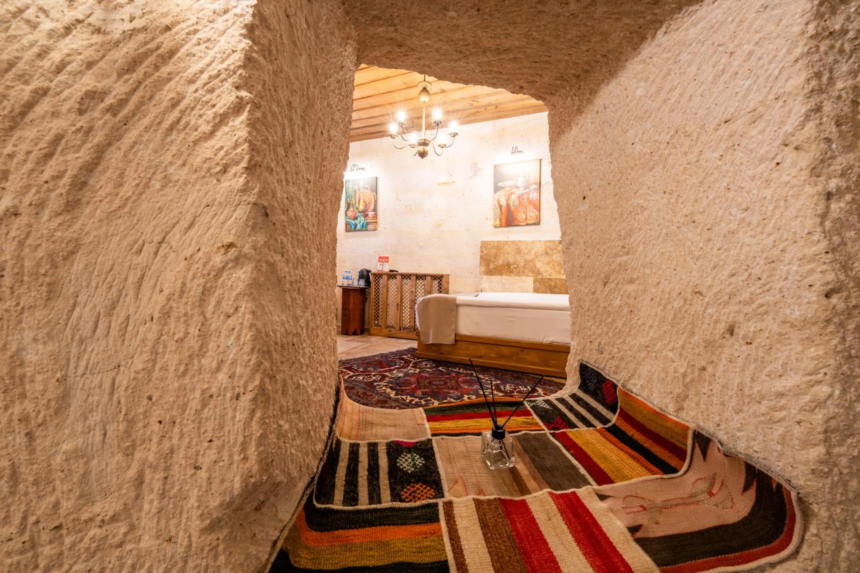 Bed in Library Cave House