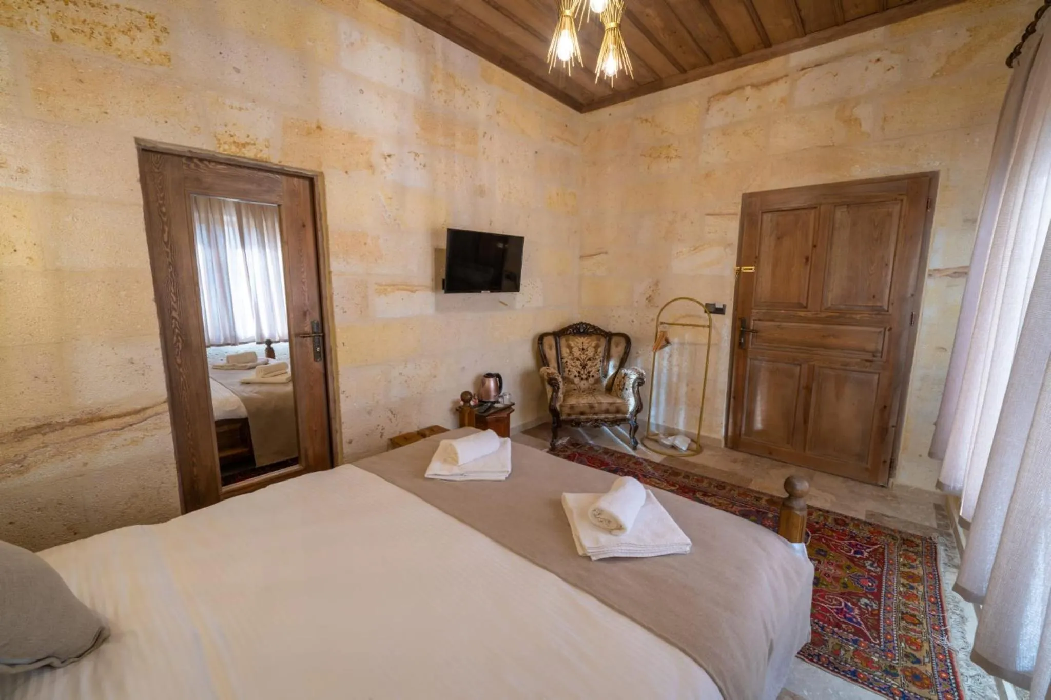 Bed in Library Cave House