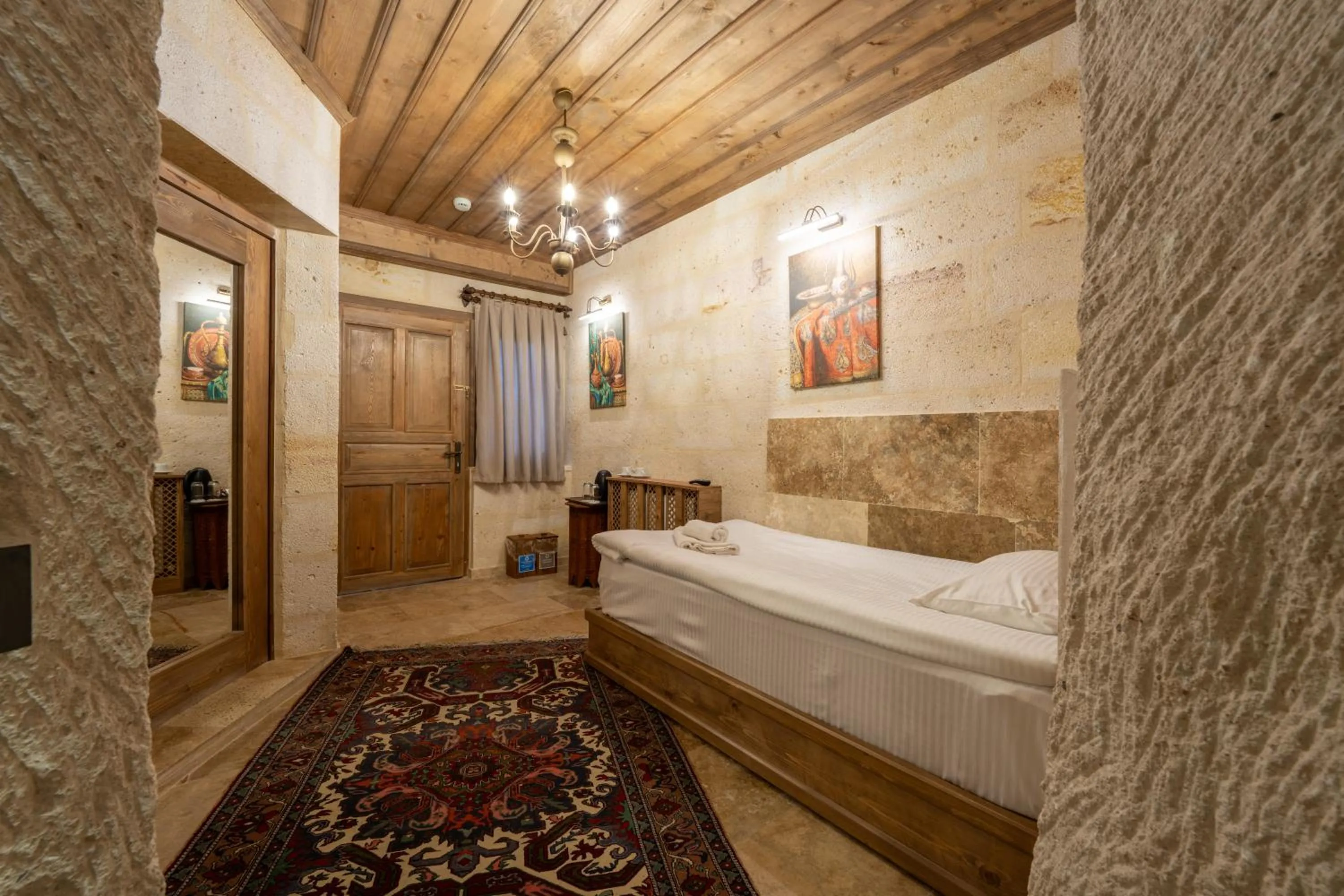 Bed in Library Cave House