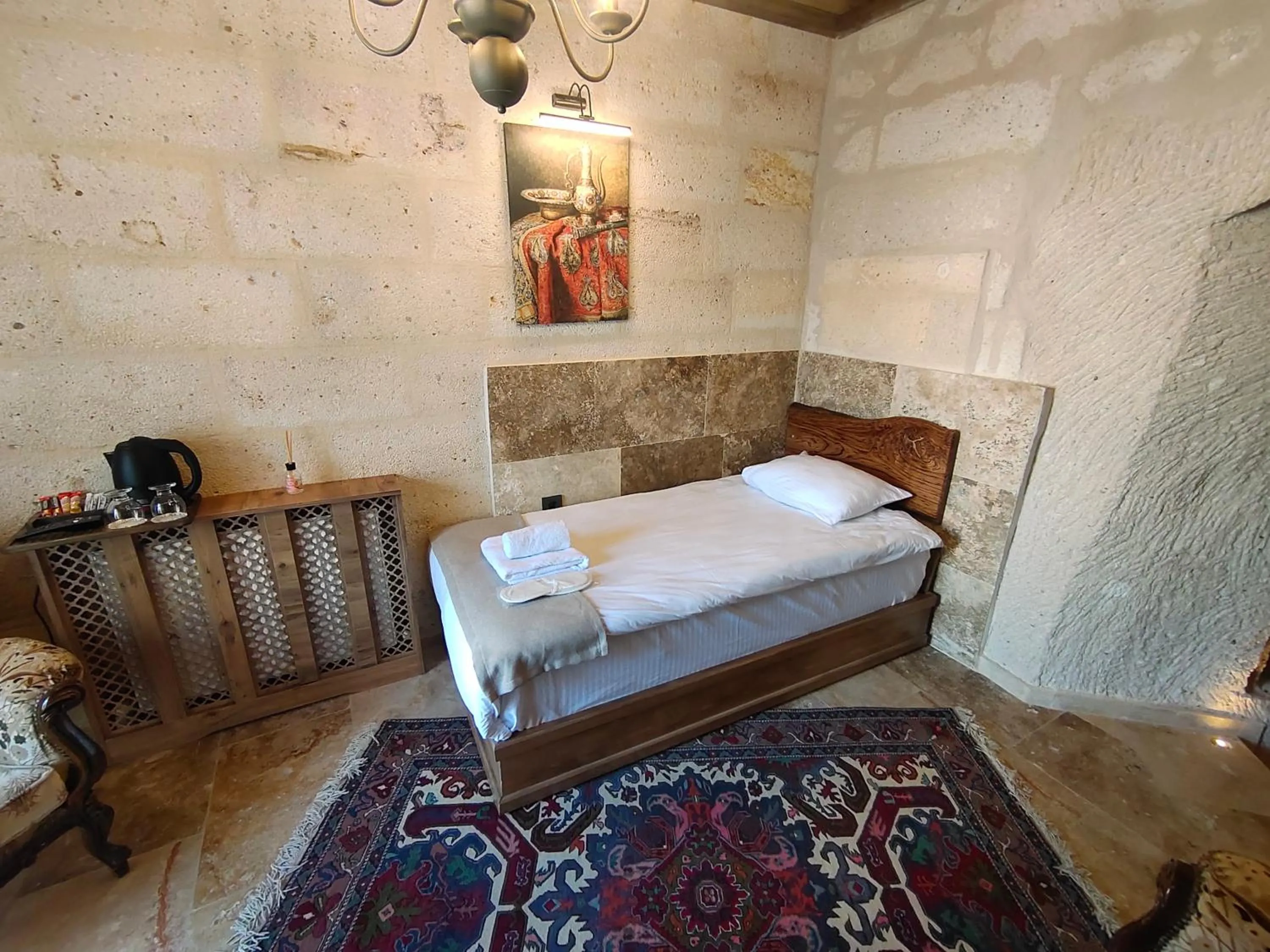Bed in Library Cave House