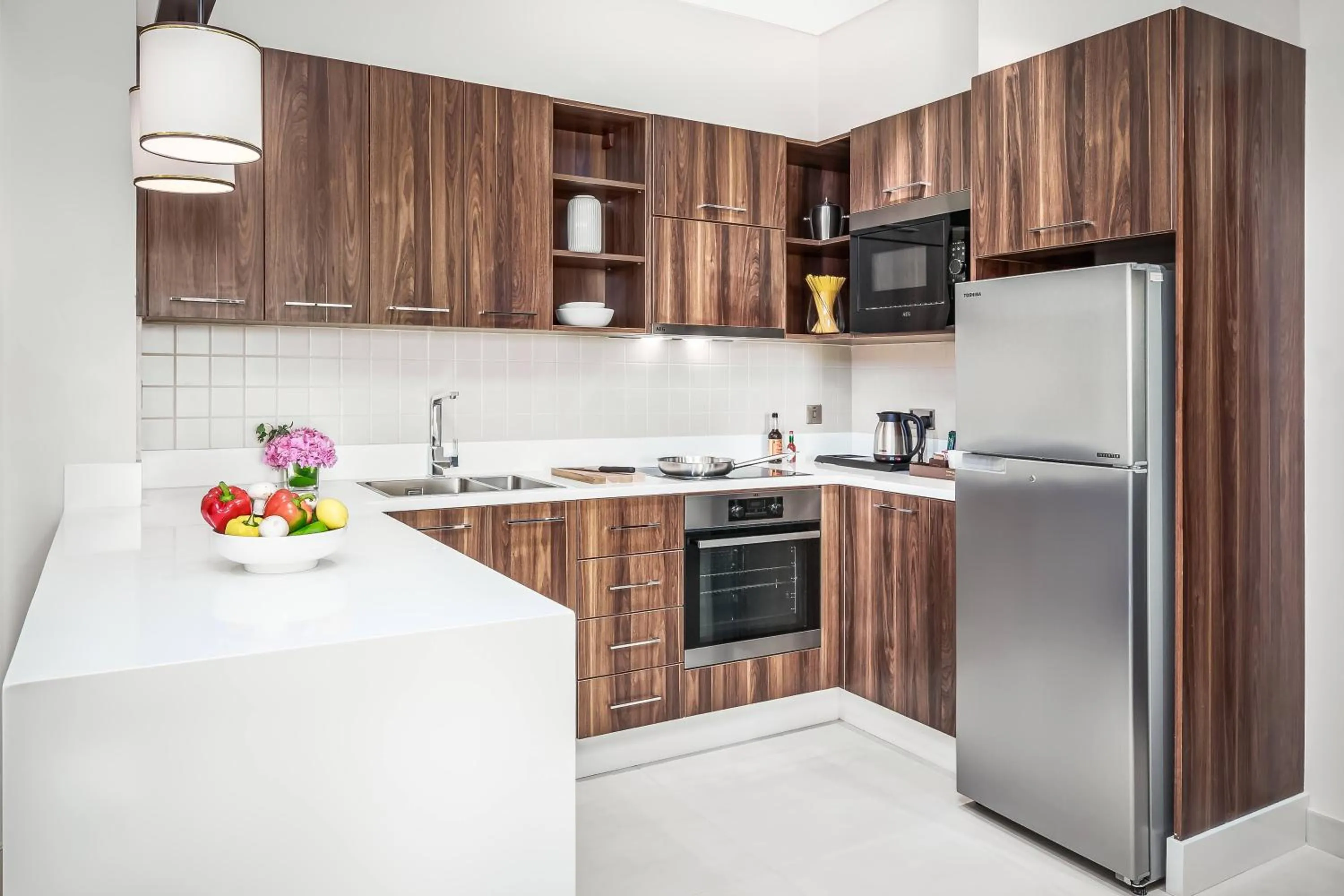 Kitchen or kitchenette in Central Inn Hotel & Suites - Al Sadd, Doha, Qatar