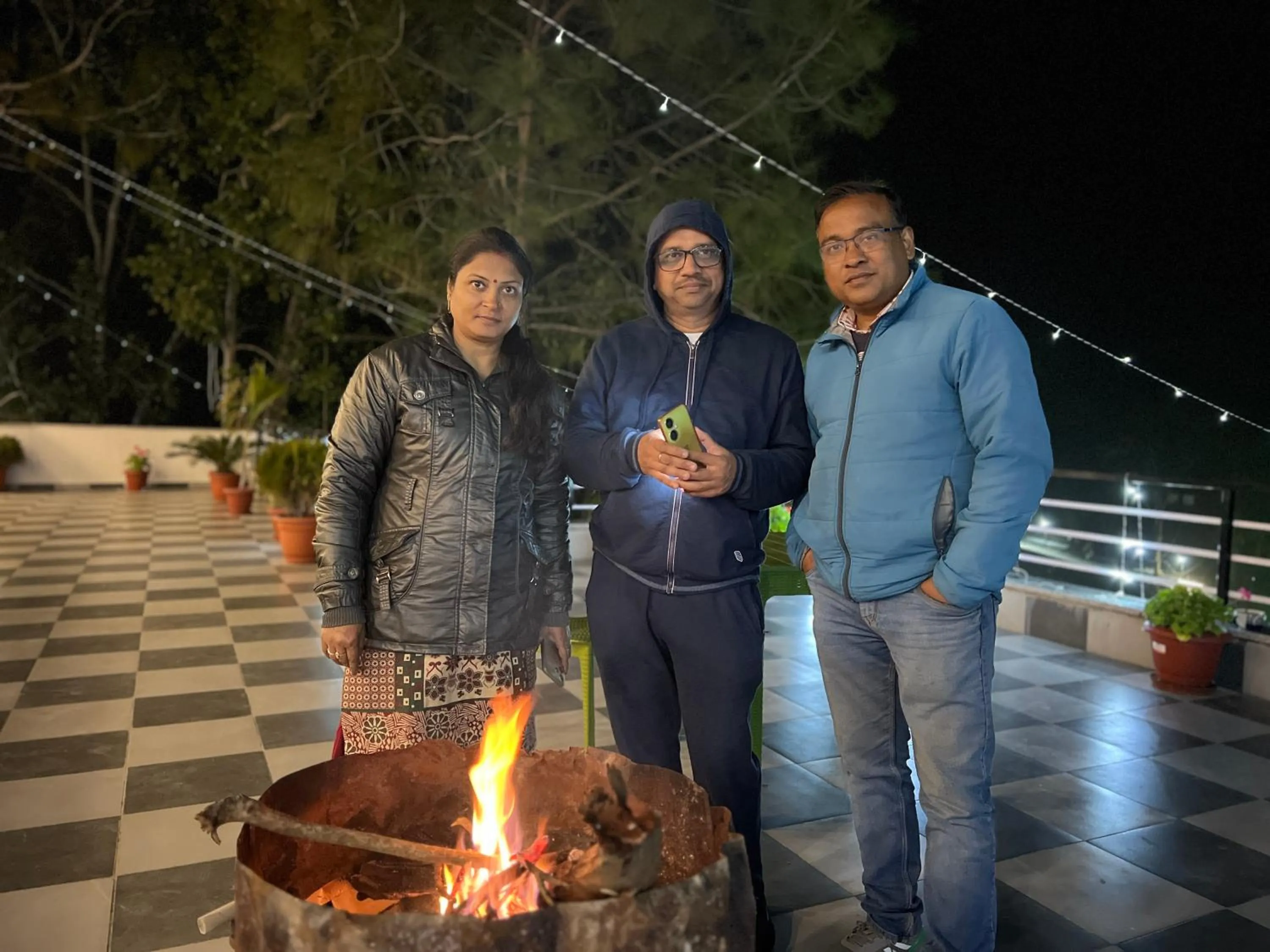 group of guests in The Shalam Resort श्रीकृष्ण शरणं मम