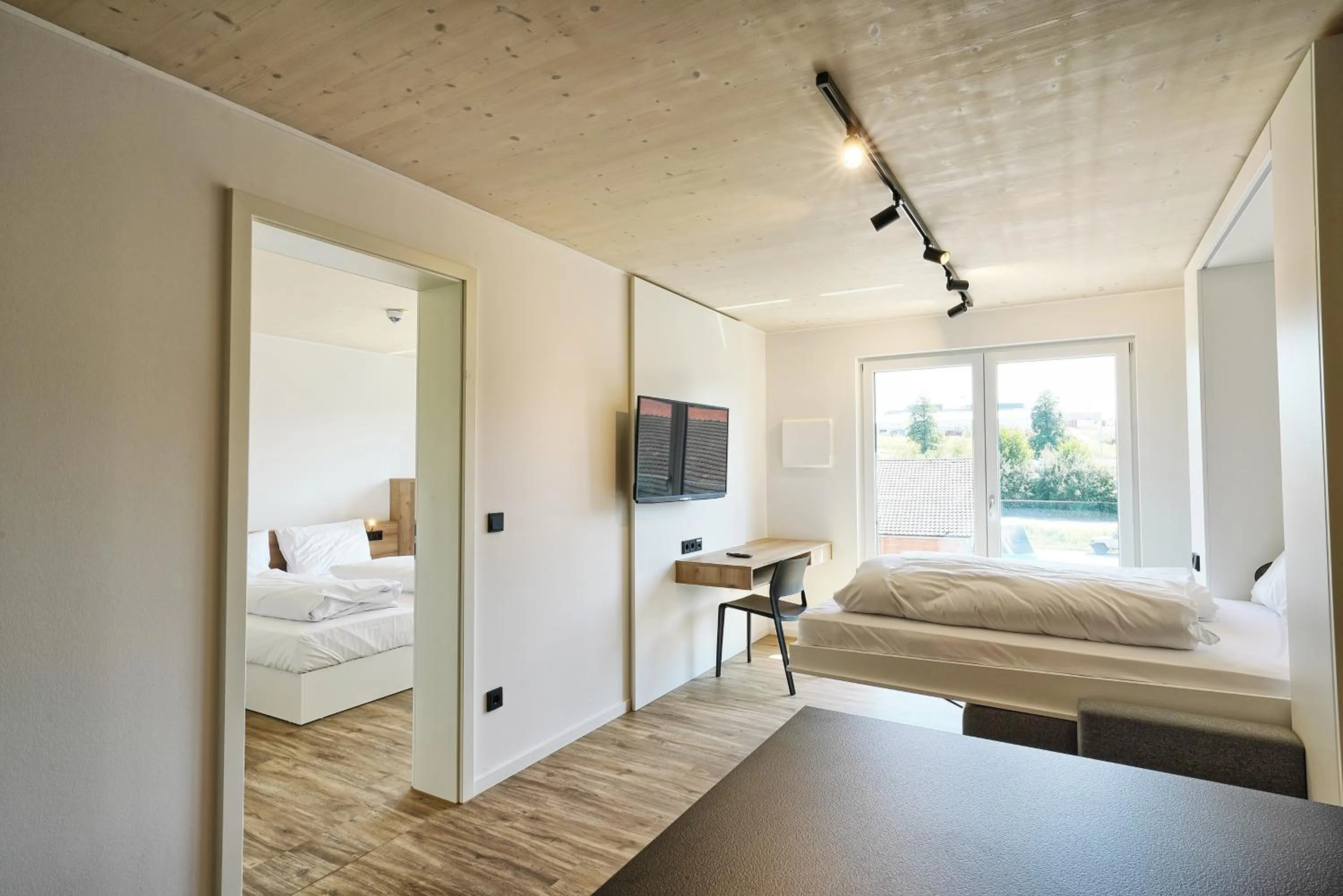 Photo of the whole room, Bed in Timber One Boardinghouse Dorfen