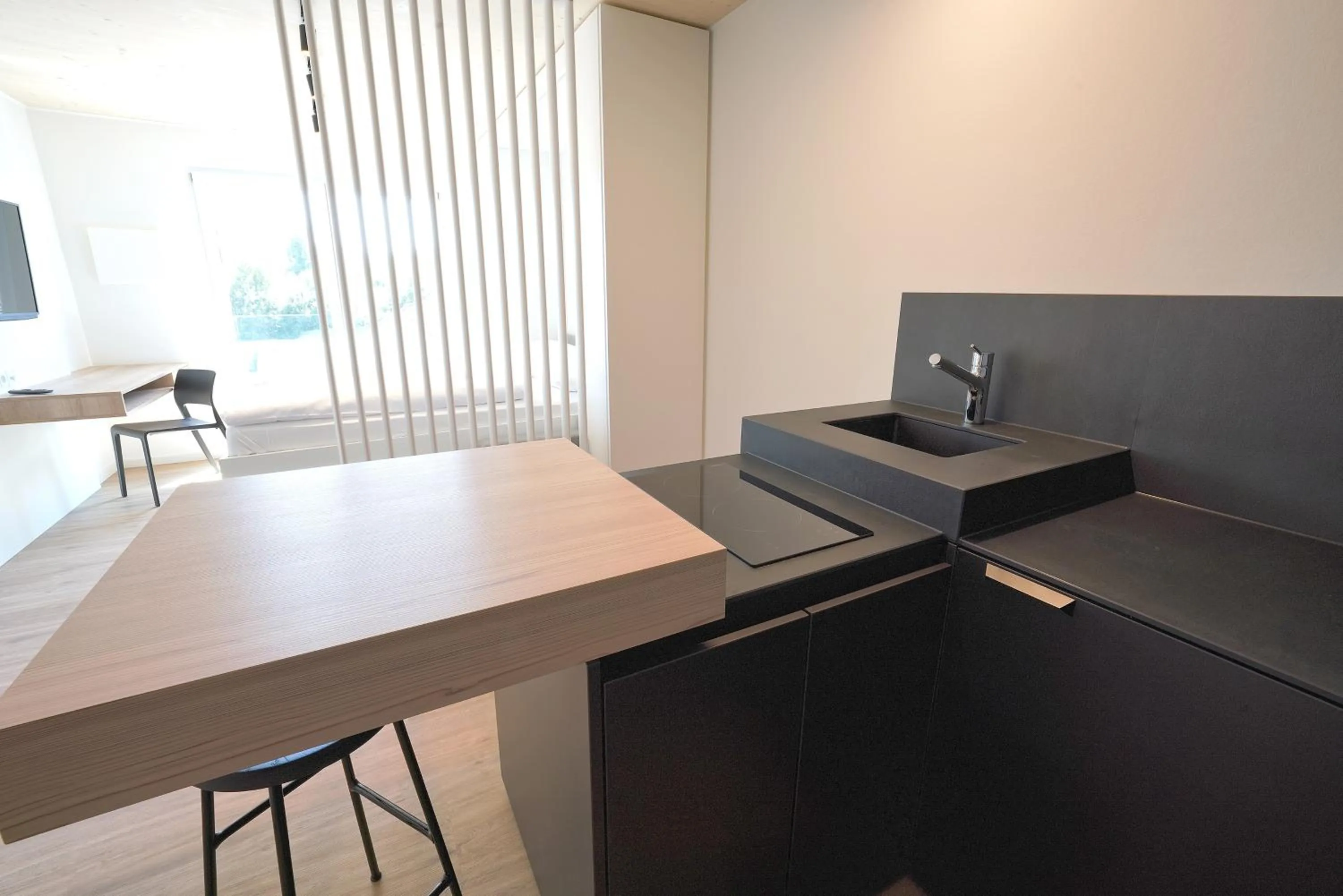 Kitchen or kitchenette in Timber One Boardinghouse Dorfen