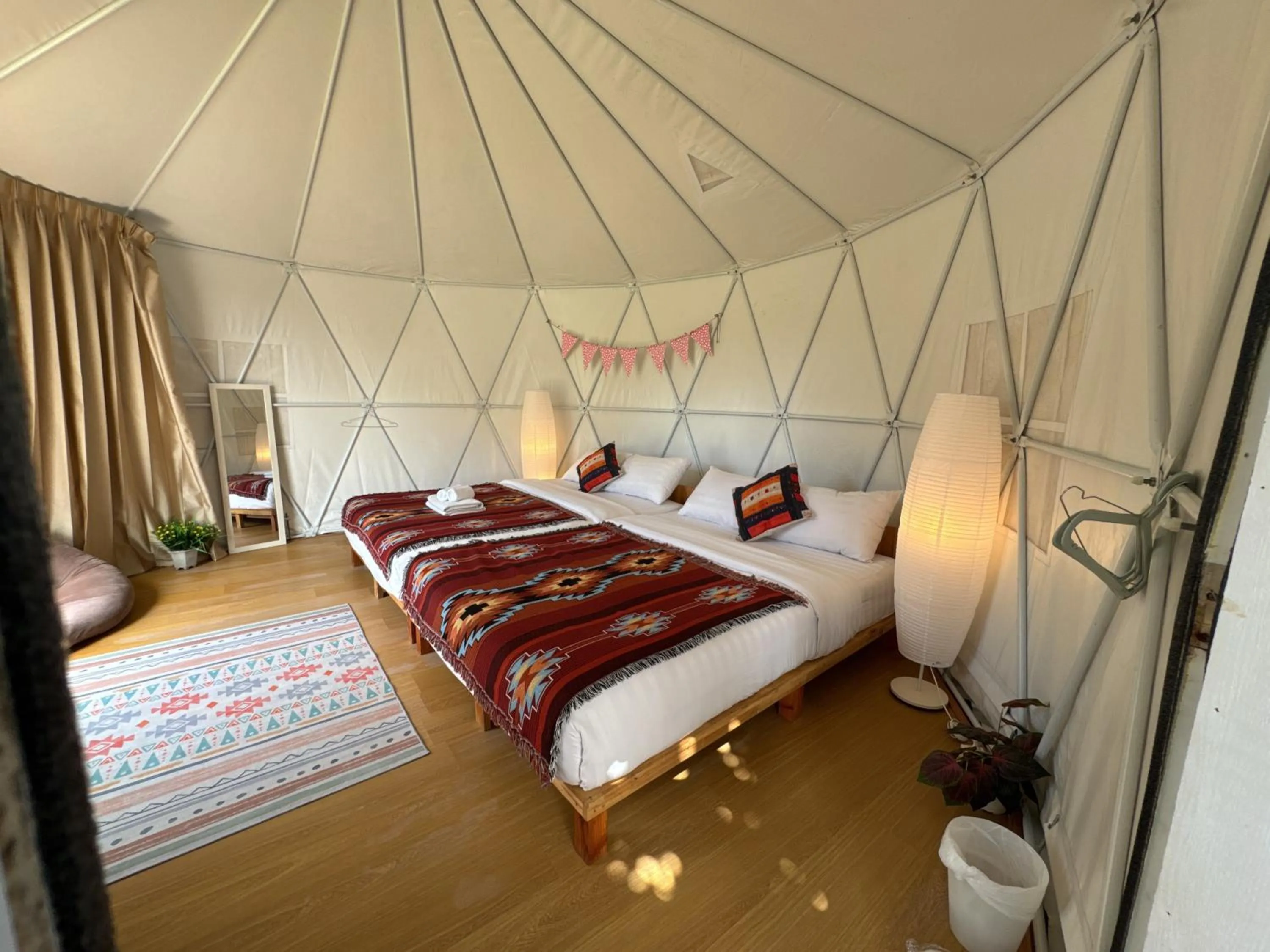 Bed in The Campster Kanchanaburi