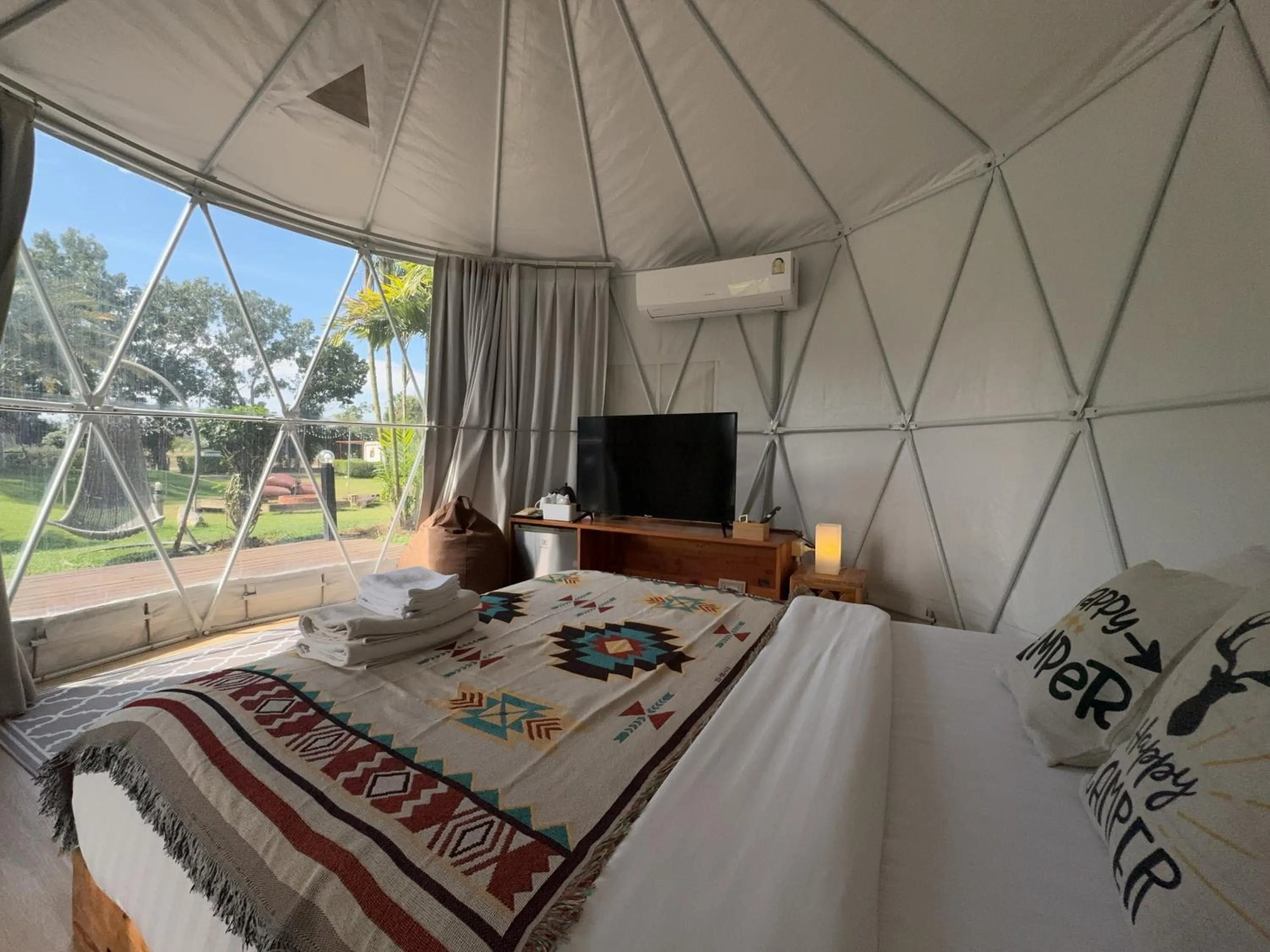 Bed in The Campster Kanchanaburi