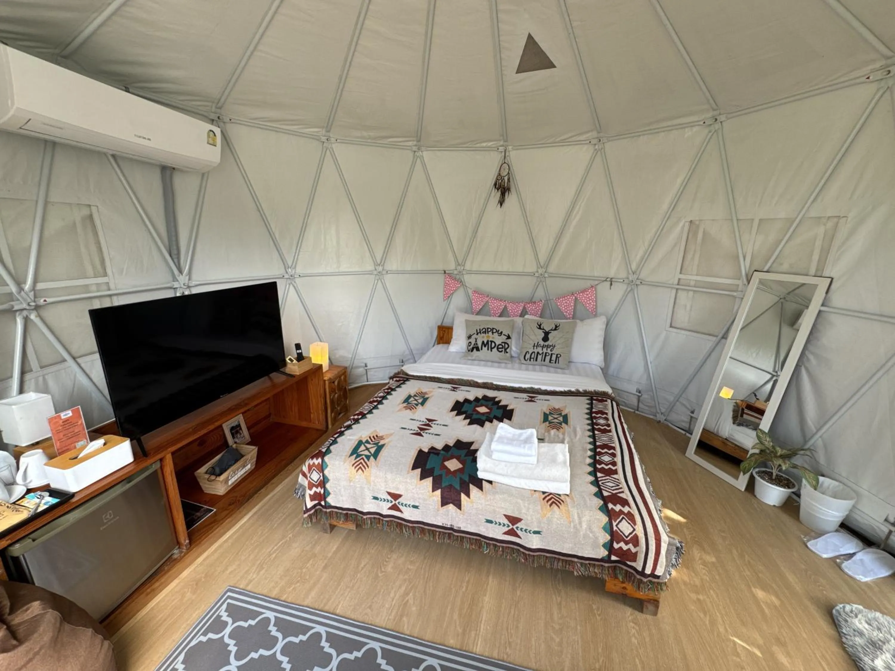 Bed in The Campster Kanchanaburi