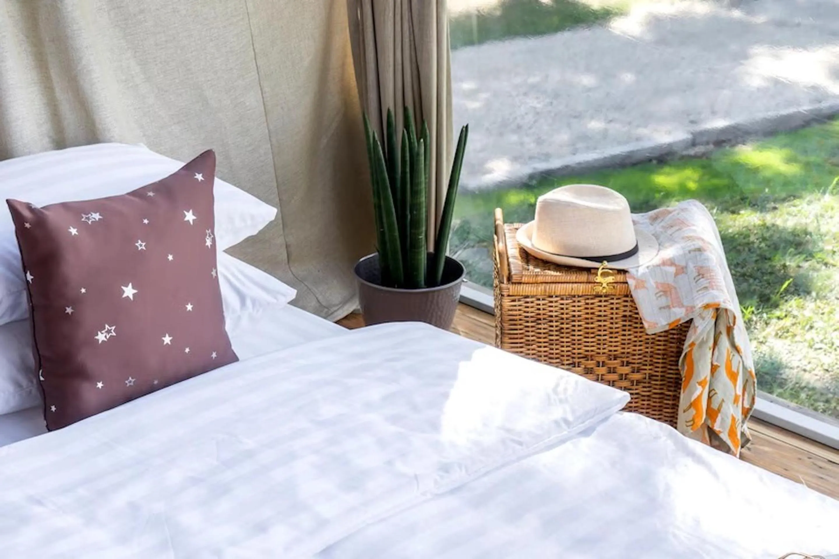 Bed in The Campster Kanchanaburi