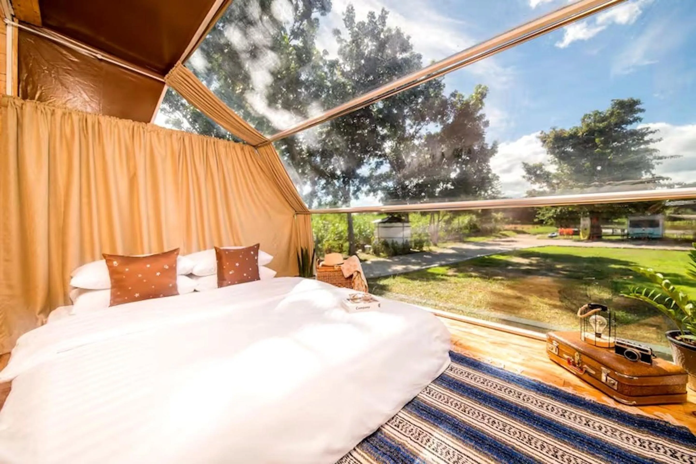 Bed in The Campster Kanchanaburi