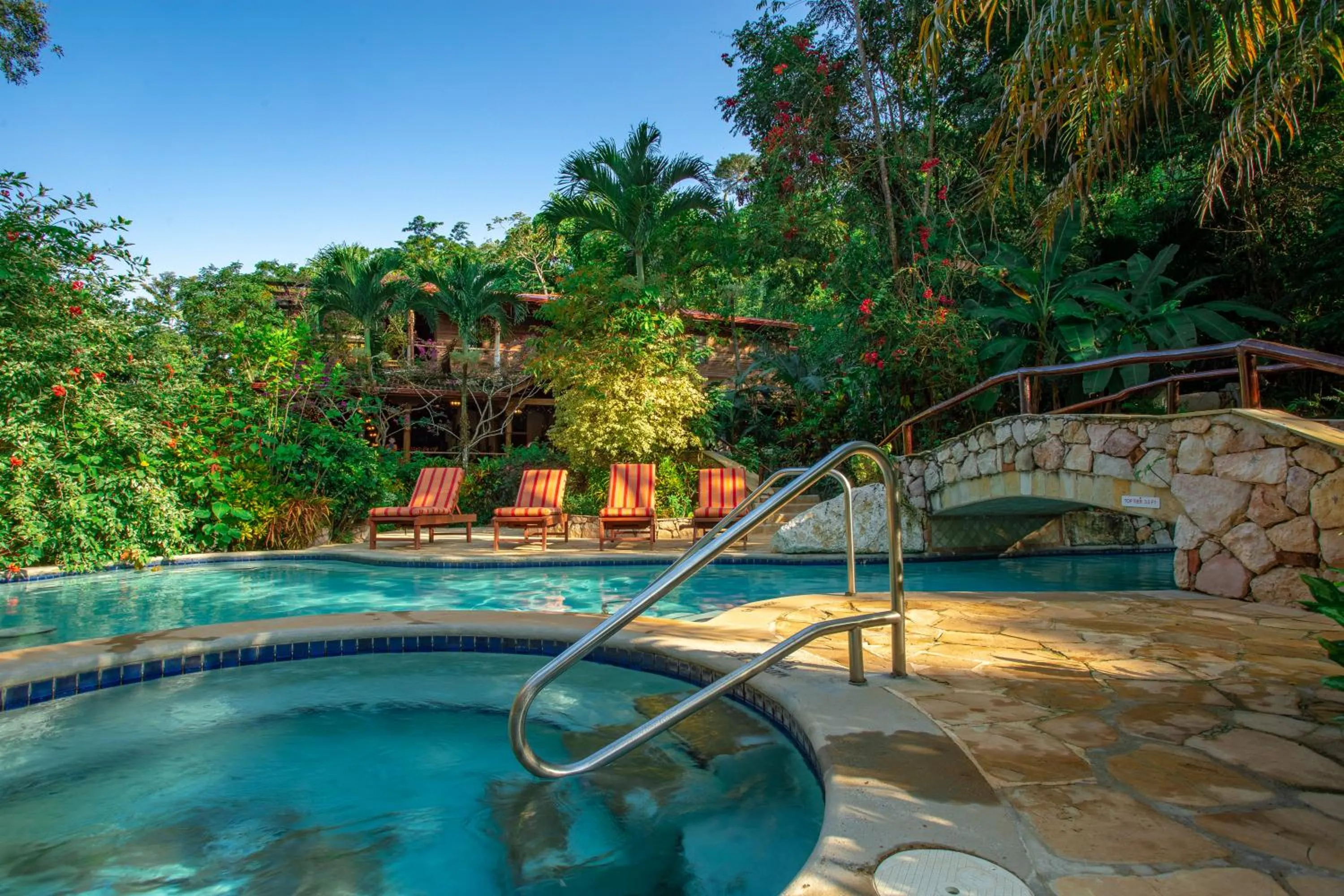 Pool view in Ian Anderson Caves Branch Jungle Lodge