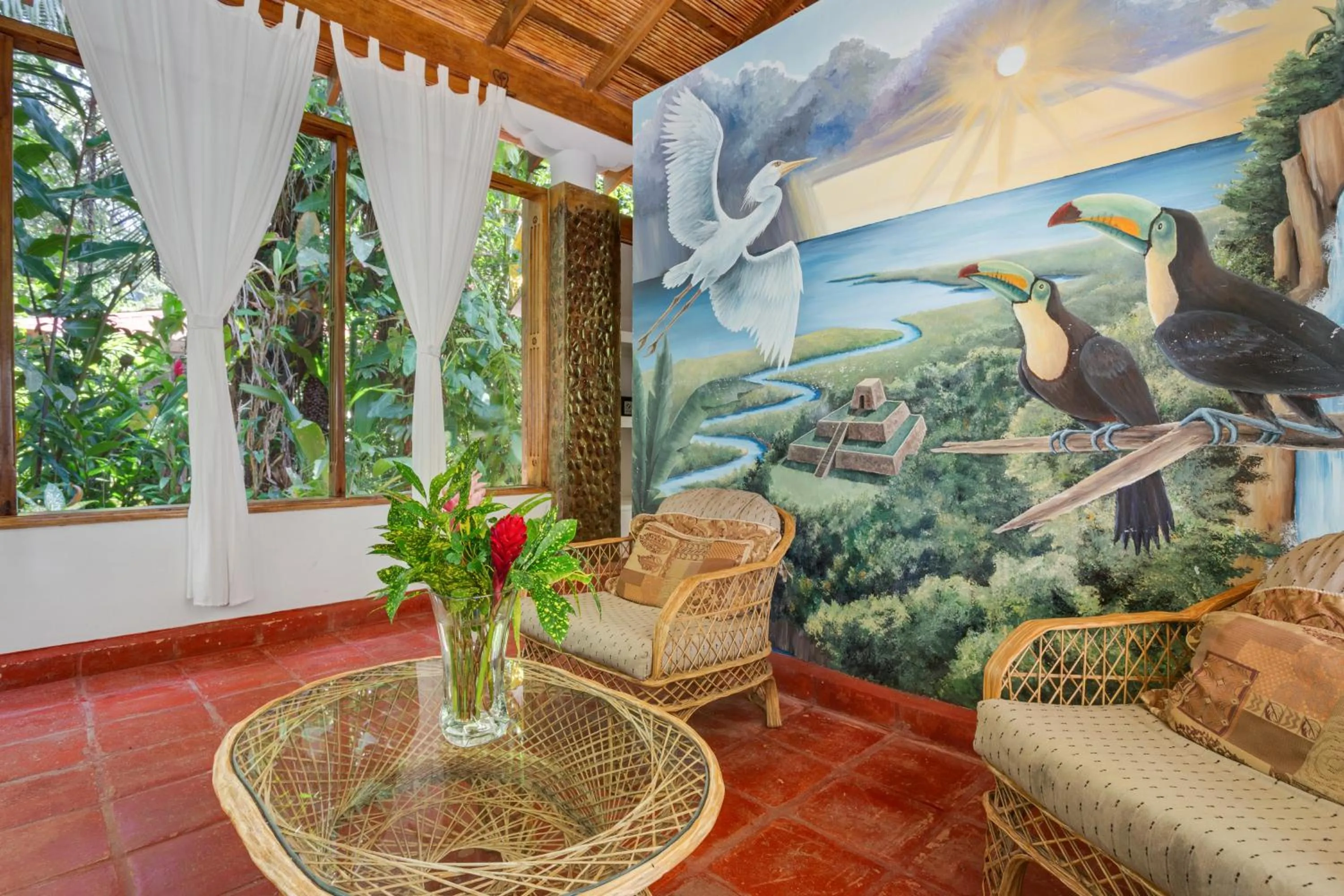 Living room in Ian Anderson Caves Branch Jungle Lodge